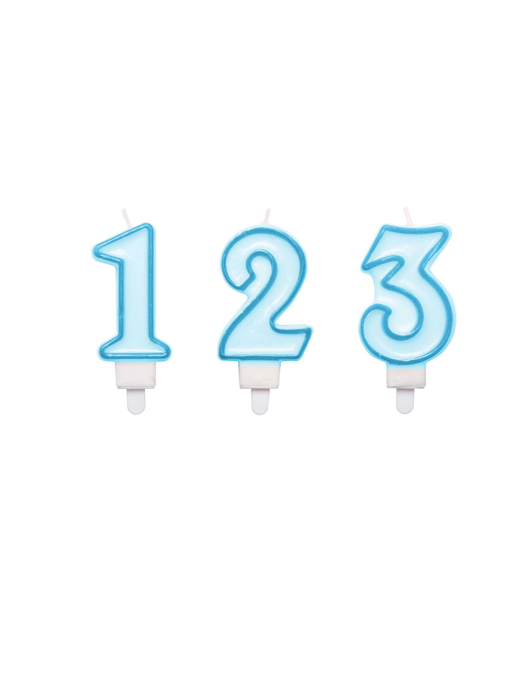 Bougie anniversaire chiffre bleue 8,5 cm