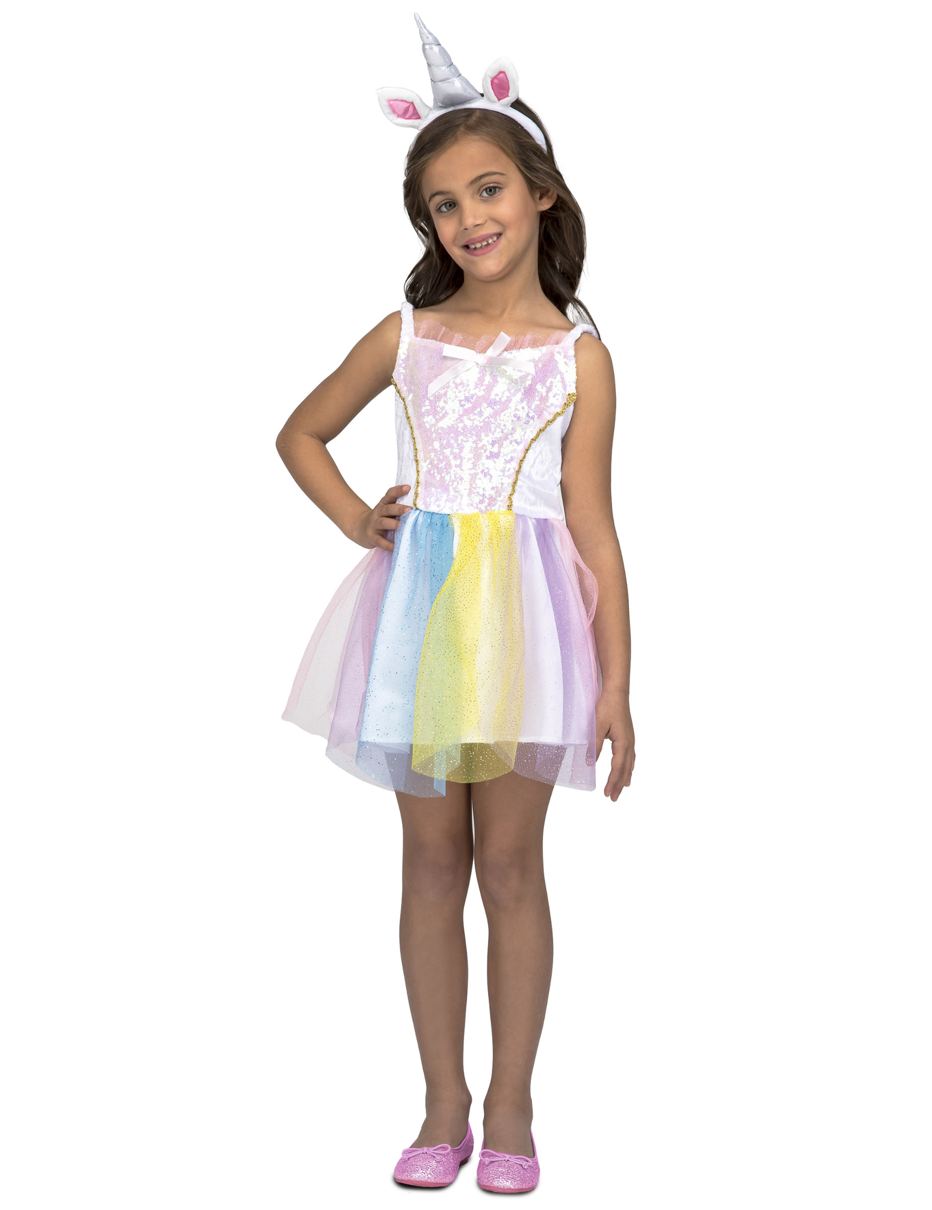 Déguisement robe licorne arc-en-ciel fille