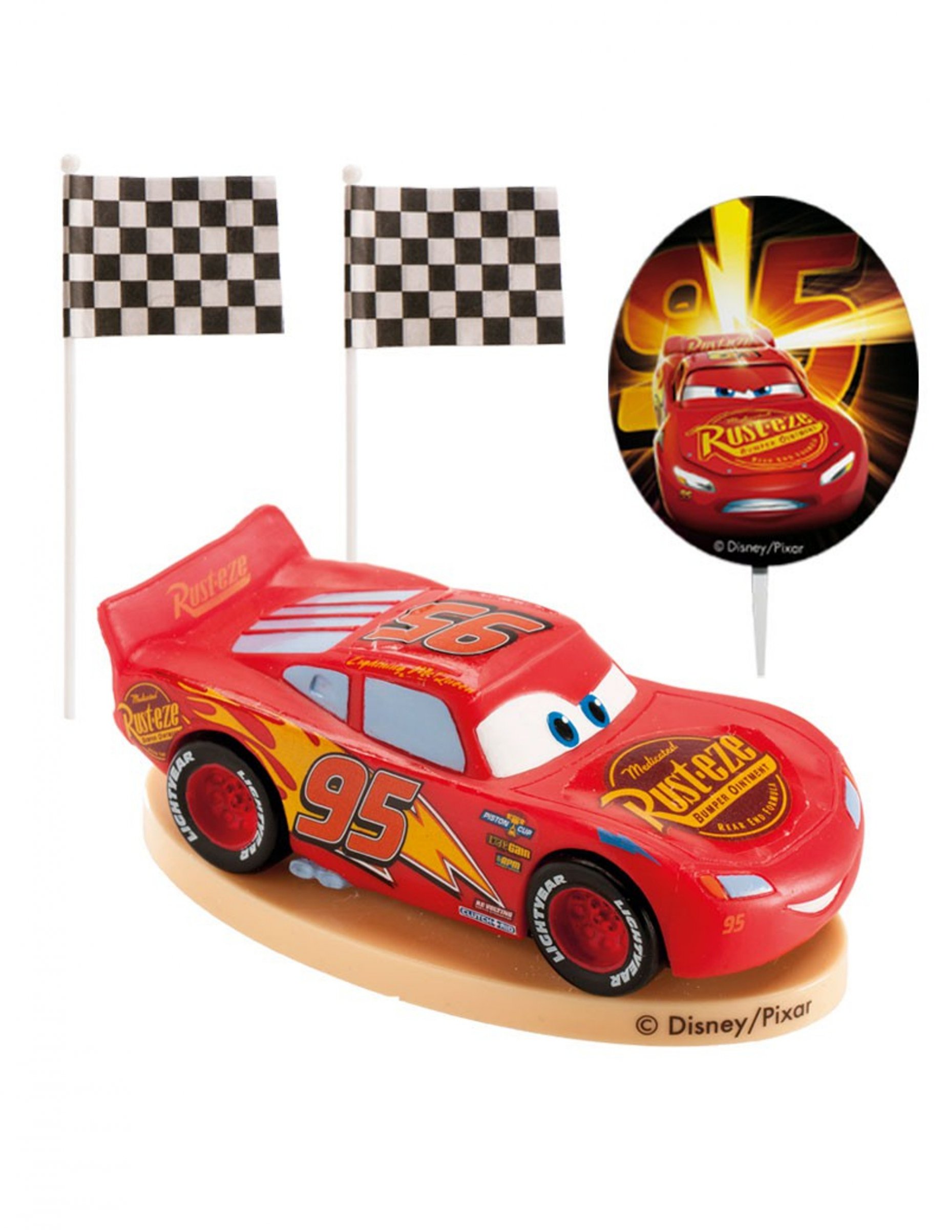 Kit cake toppers en plastique Cars 8,5 cm
