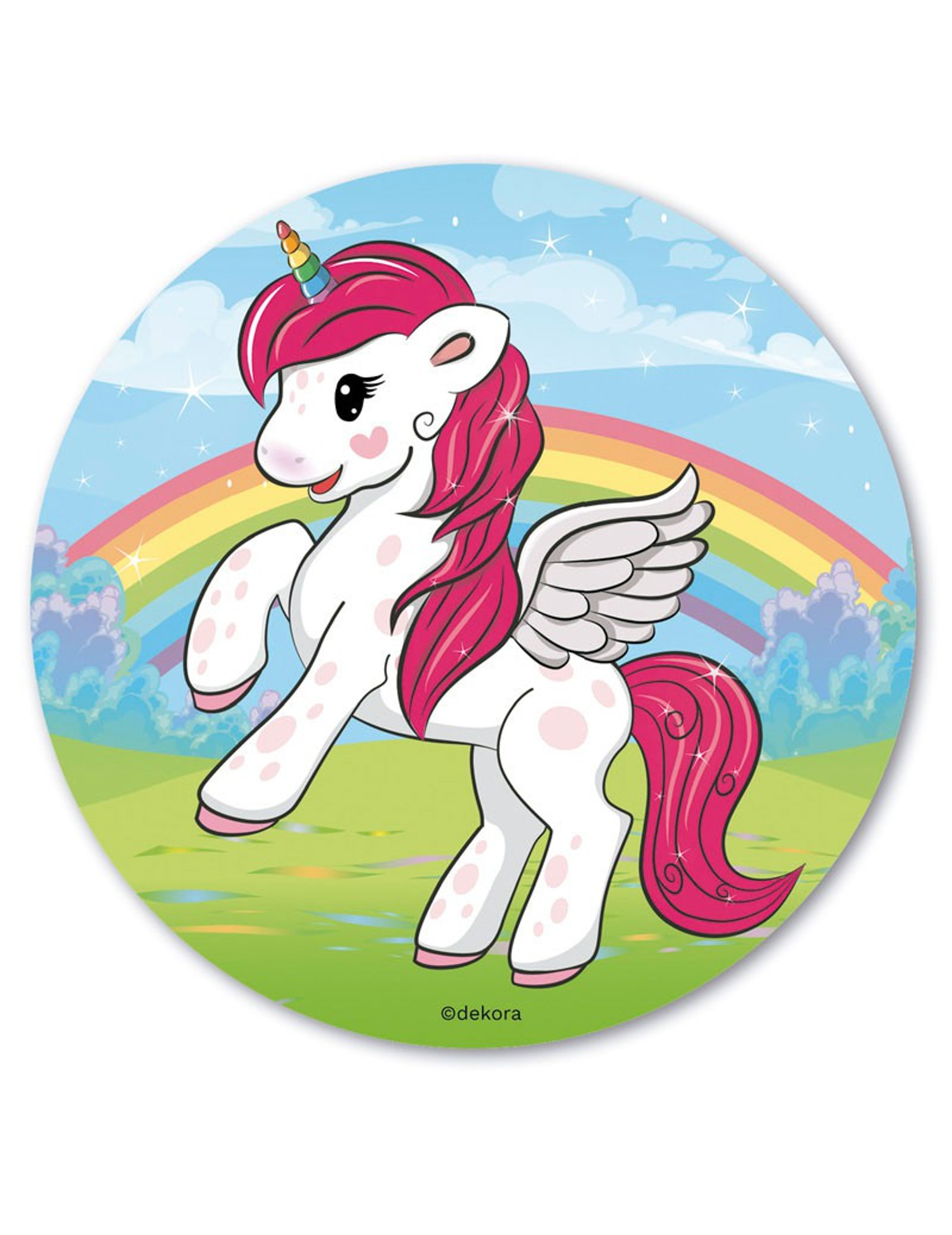 Disque en sucre licorne 20 cm