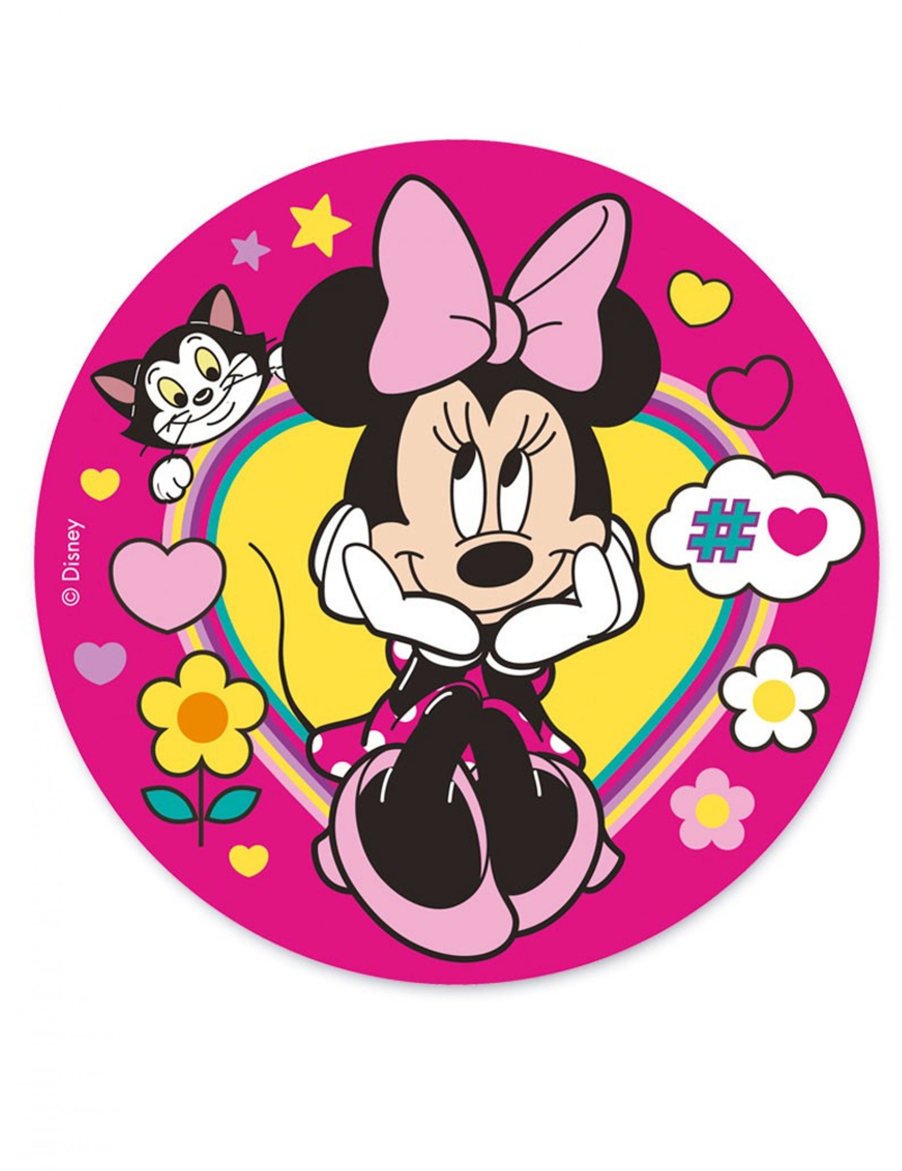 Disque en azyme Minnie rose 20 cm
