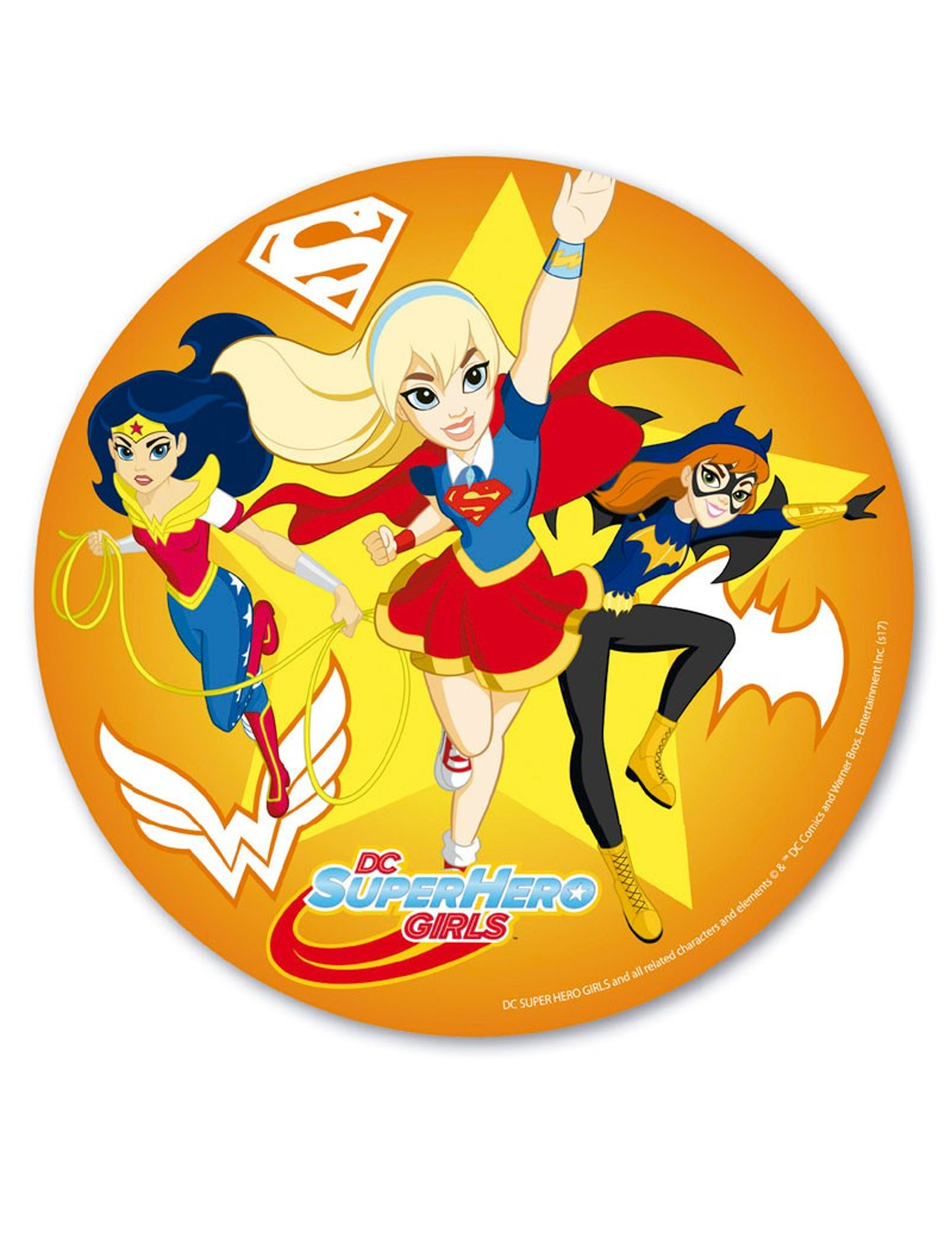Disque en azyme Superhero Girls orange 20 cm