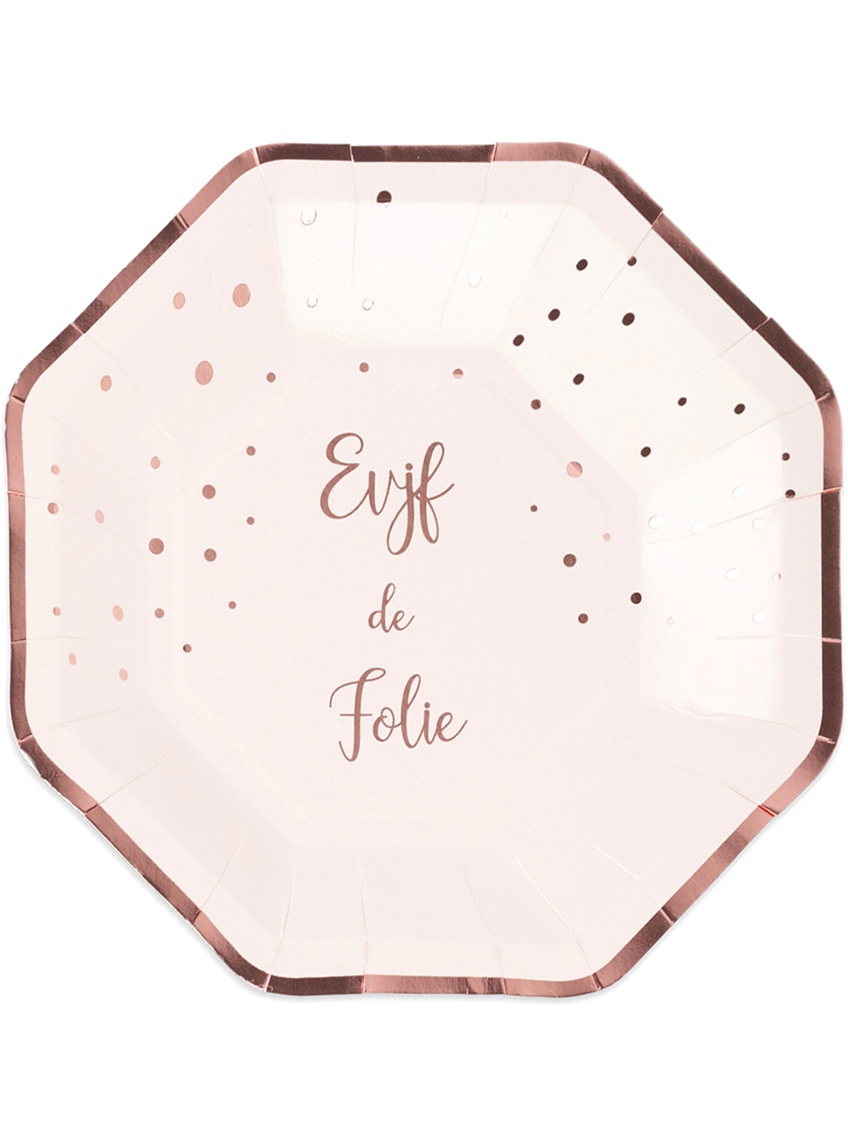 8 Assiettes en carton EVJF de folie rose gold 23 cm