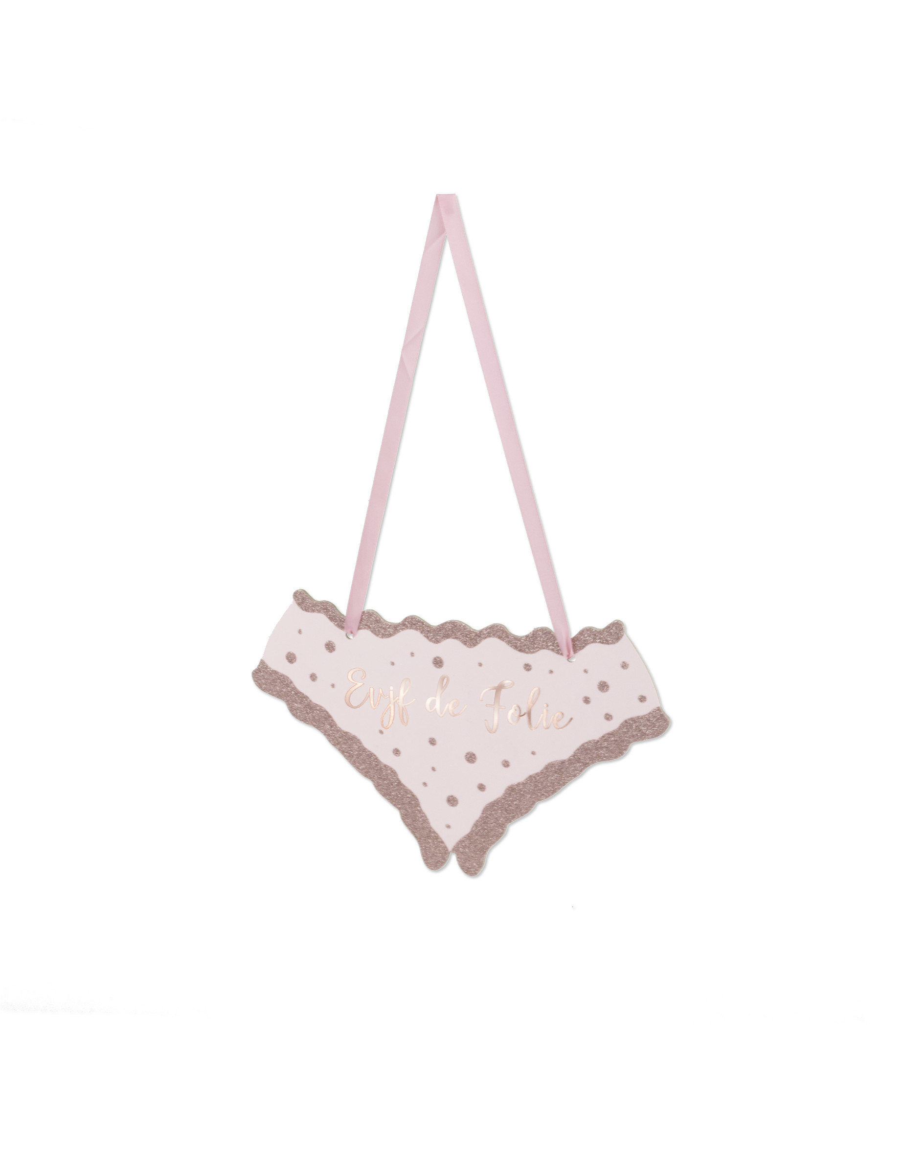 Pancarte culotte EVJF de folie rose gold paillettes 25 x 15 cm