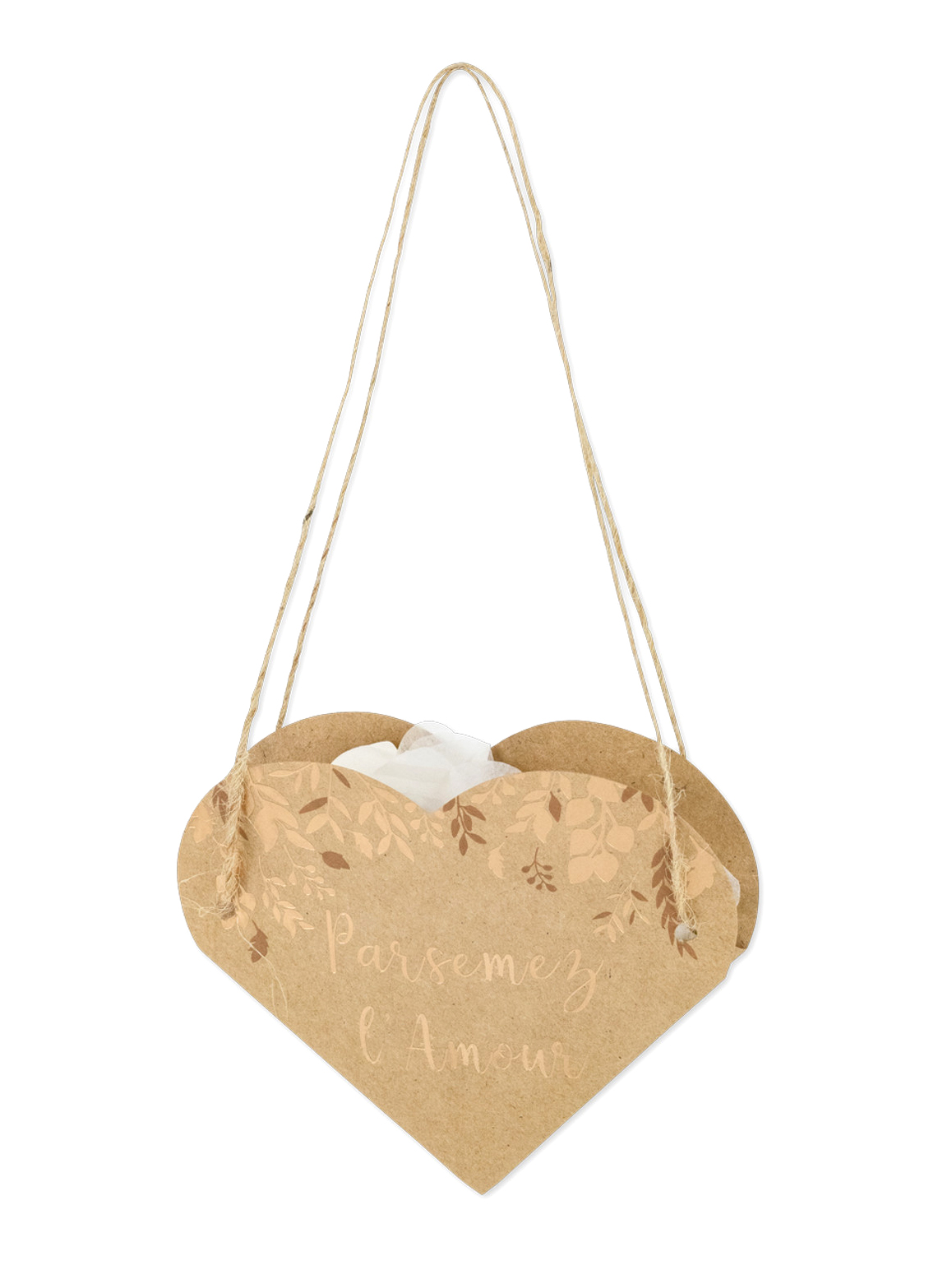 10 Sacs c ur végétal Parsemez l'amour kraft et bronze 12 x 13 cm