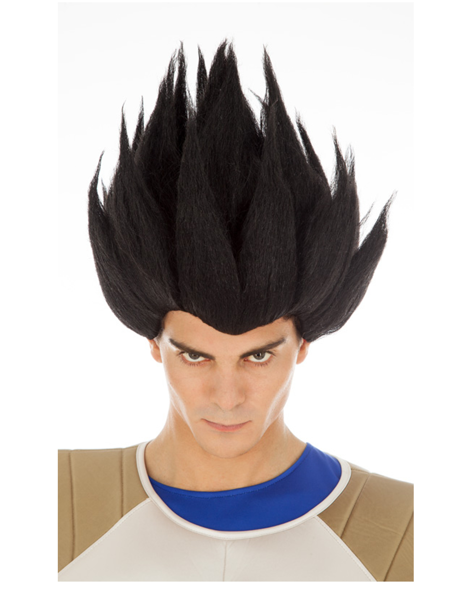 Perruque Vegeta Saiyan noire Dragon Ball adulte