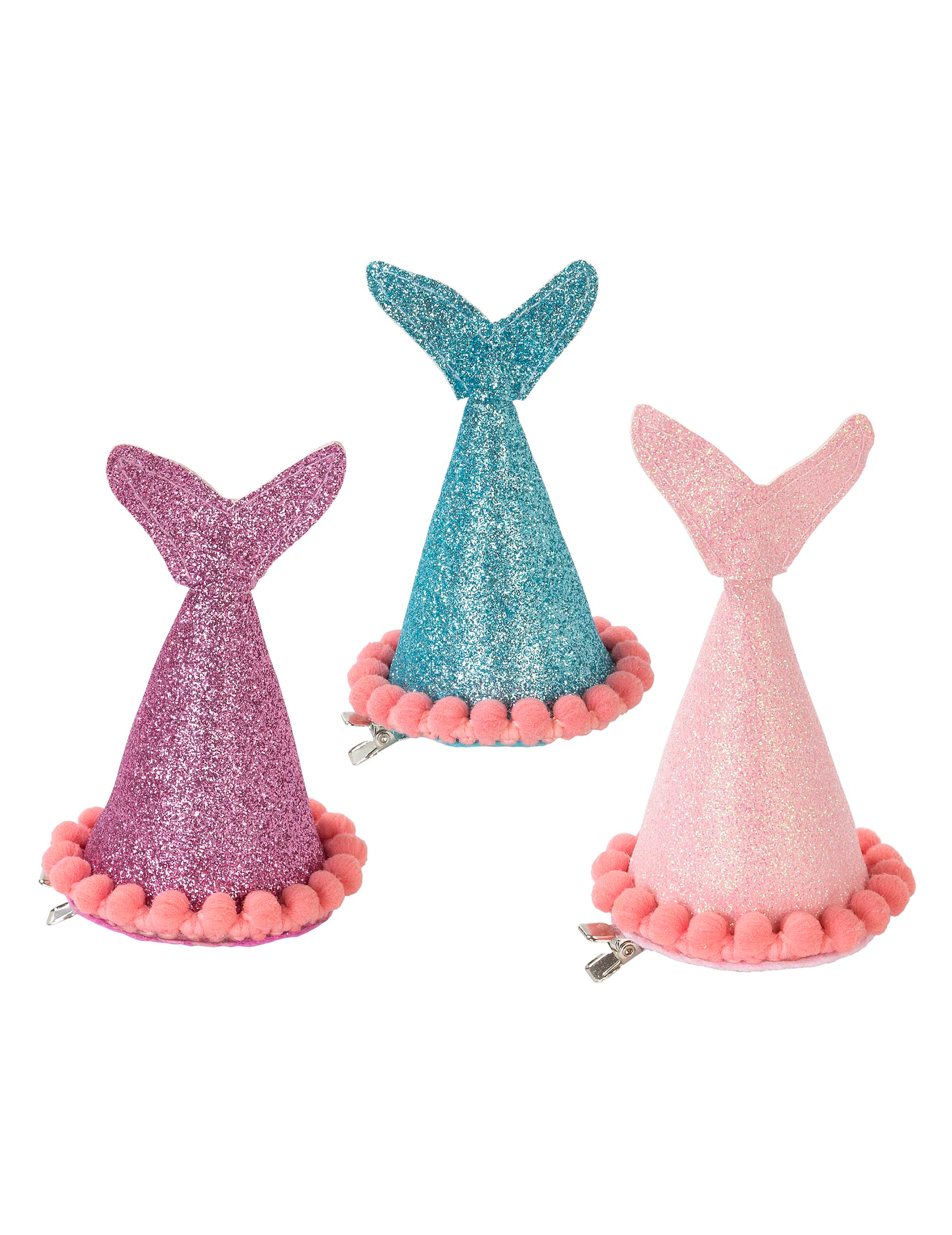 3 Chapeaux de fête sirène pailletés