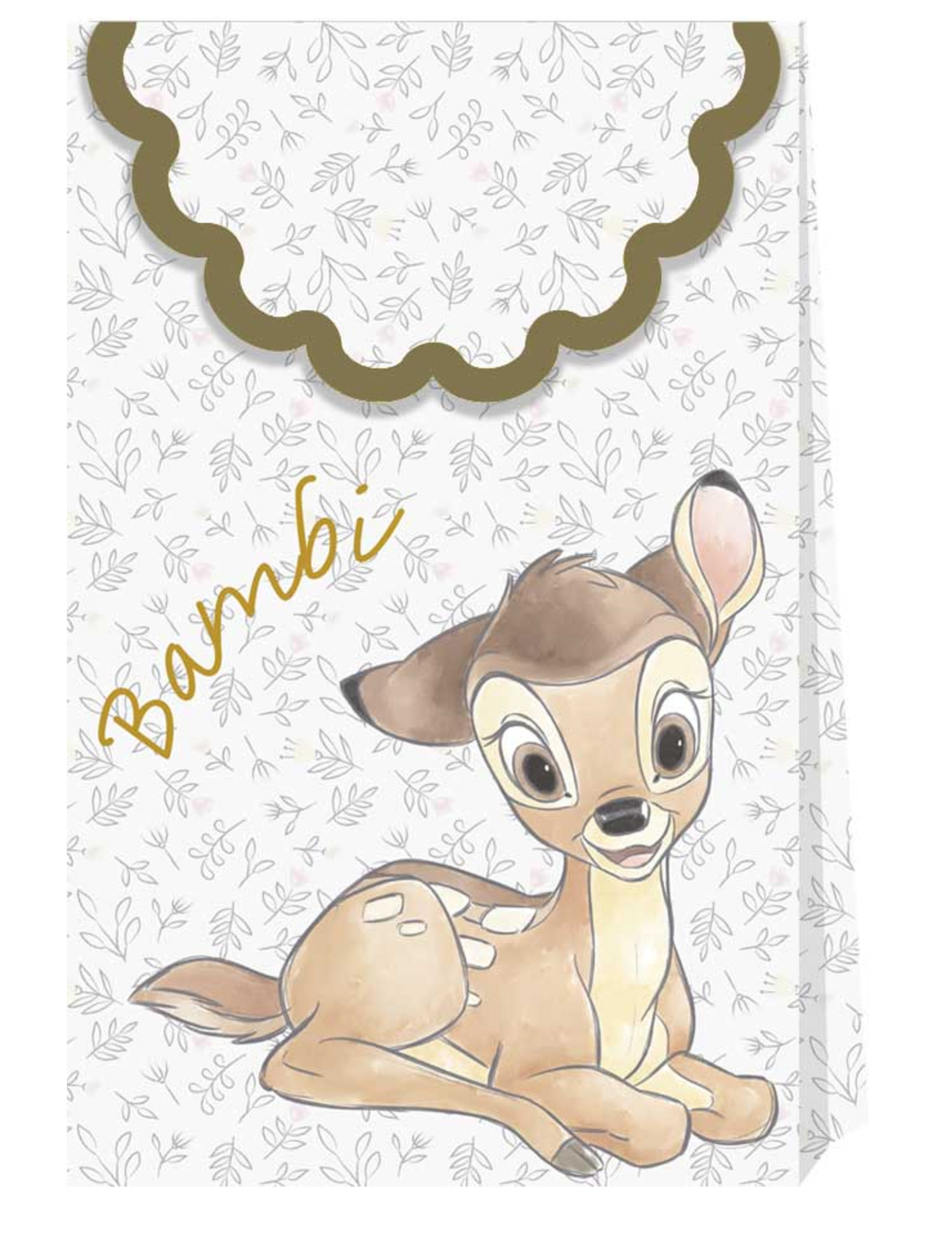 6 sacs cadeaux en carton premium Bambi 21 X 13 cm