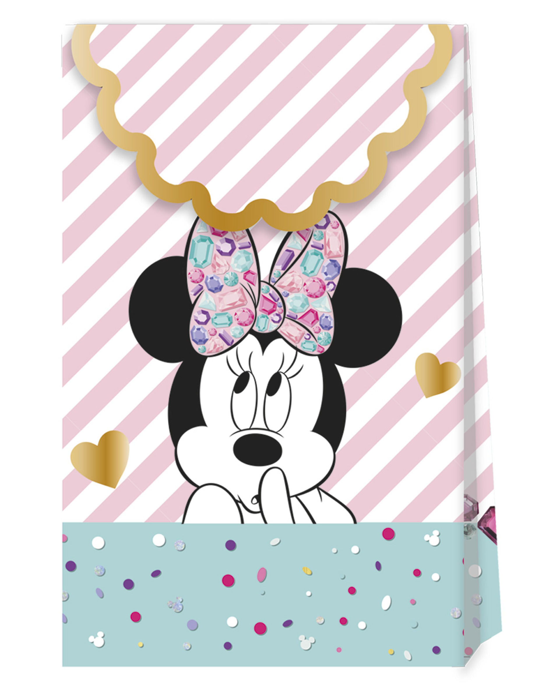 6 sacs cadeaux en carton premium Minnie 21 X 13 cm