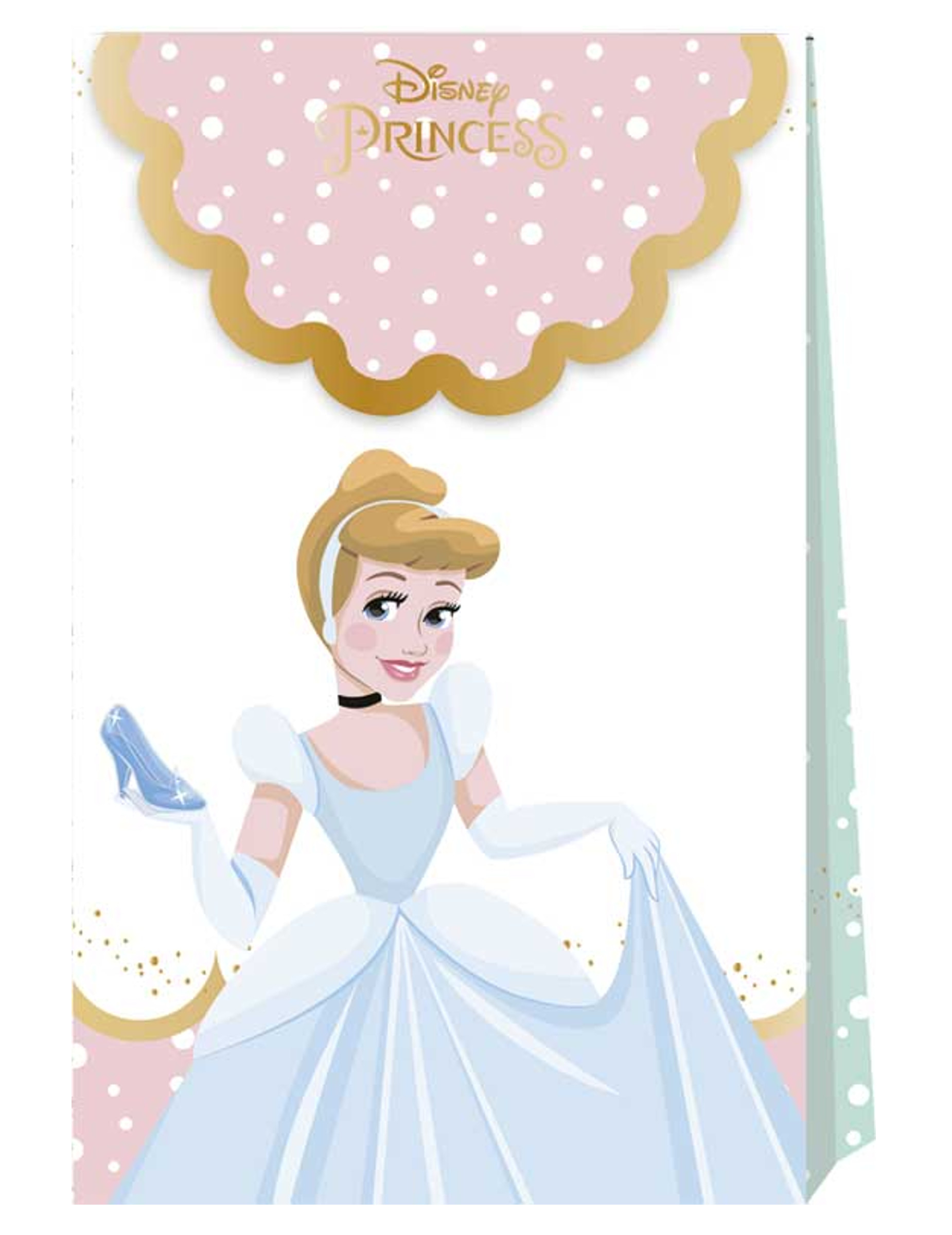 6 sacs cadeaux en carton premium Princesses Disney 21 X 13 cm