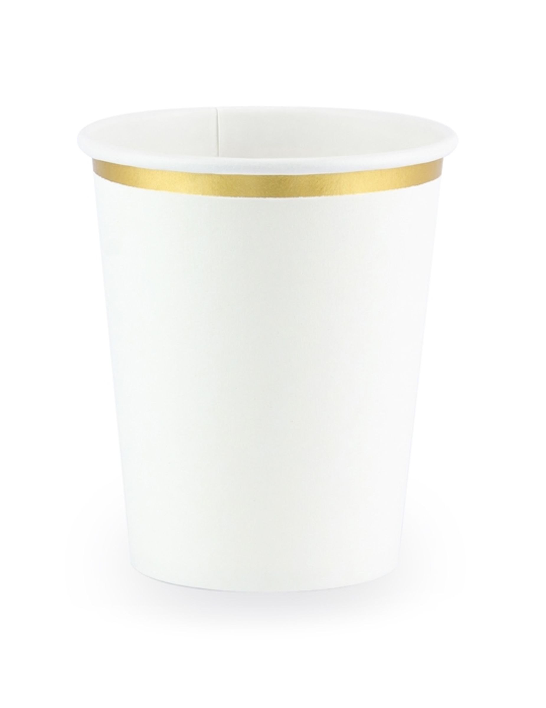 6 Gobelets en carton blancs et bordures dorées 260 ml