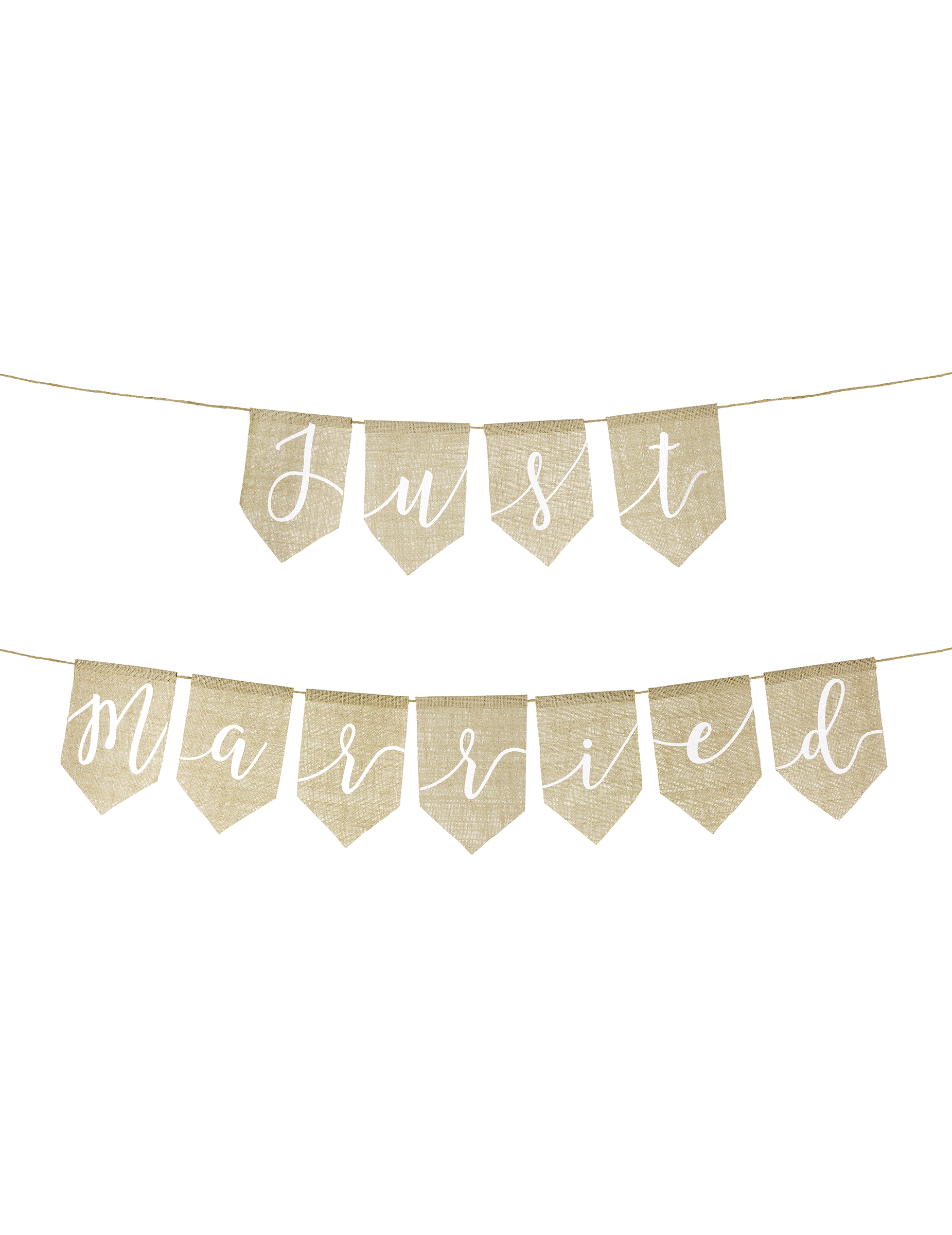 Guirlande en jute just married 185 x 23 cm