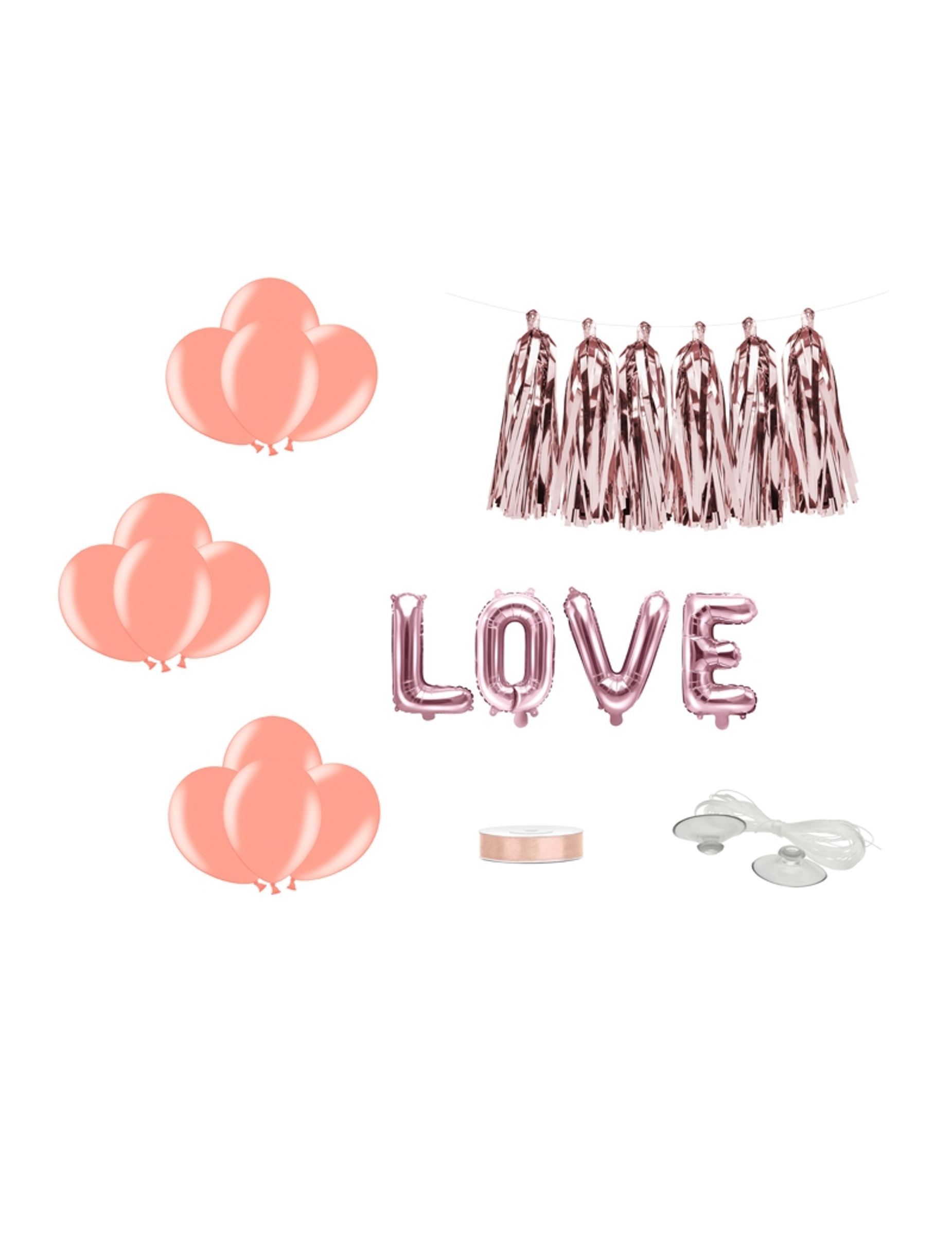 Kit décoration de voiture love rose gold 19 pièces
