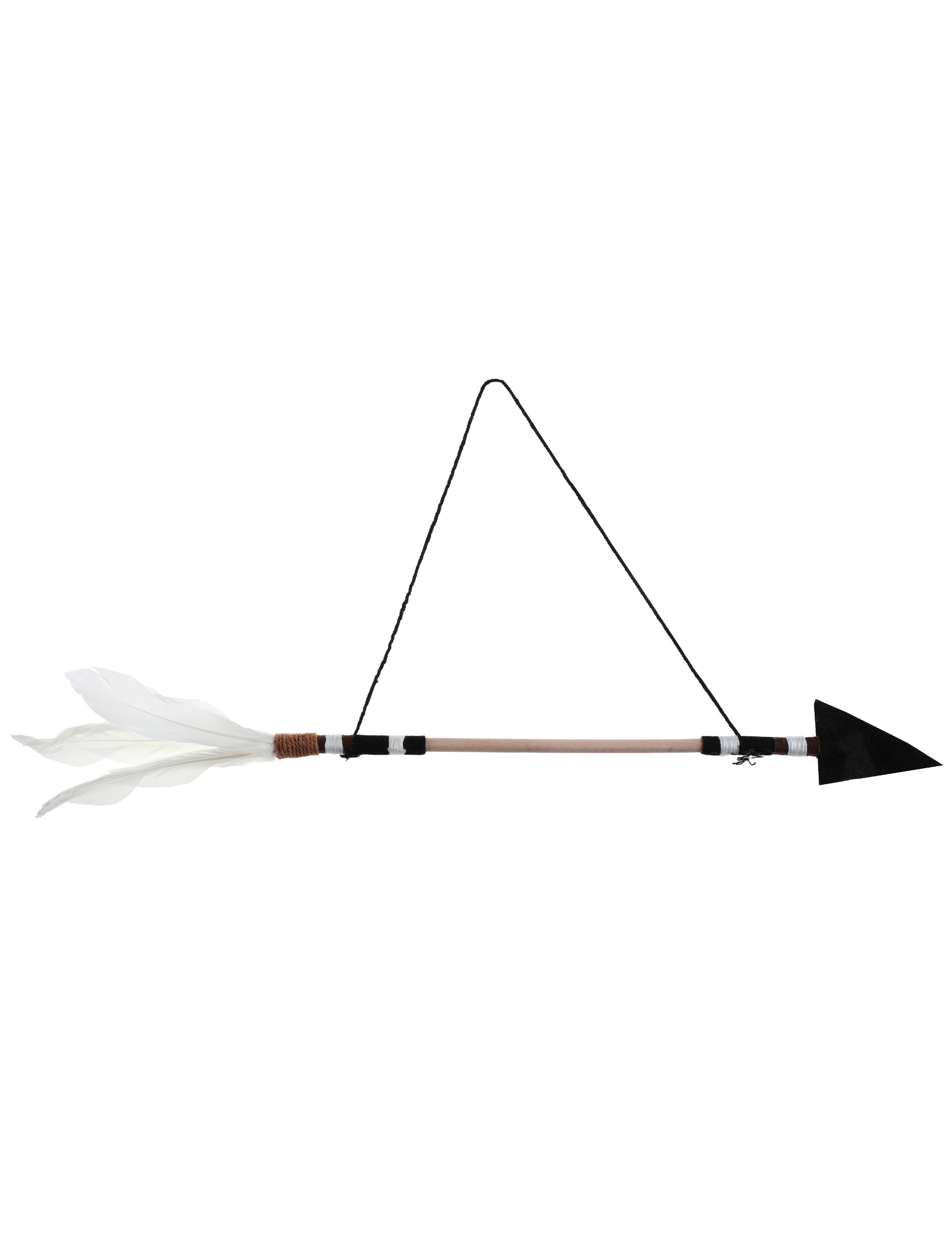 Suspension en bois et plume Flèche 47 x 5,5 x 16 cm