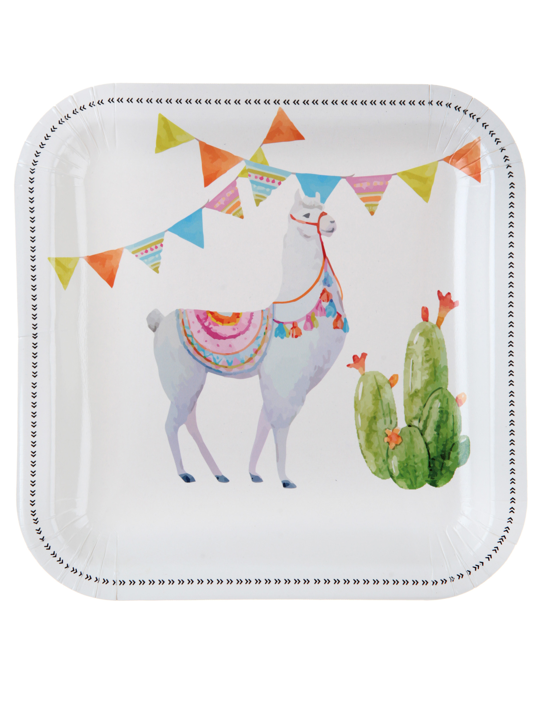 10 Assiettes en carton Lama Péruvien 23 cm