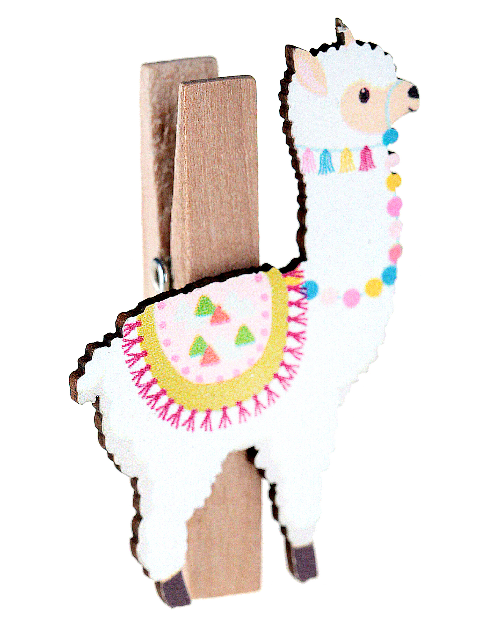 4 Pinces en bois lama 4,5 cm