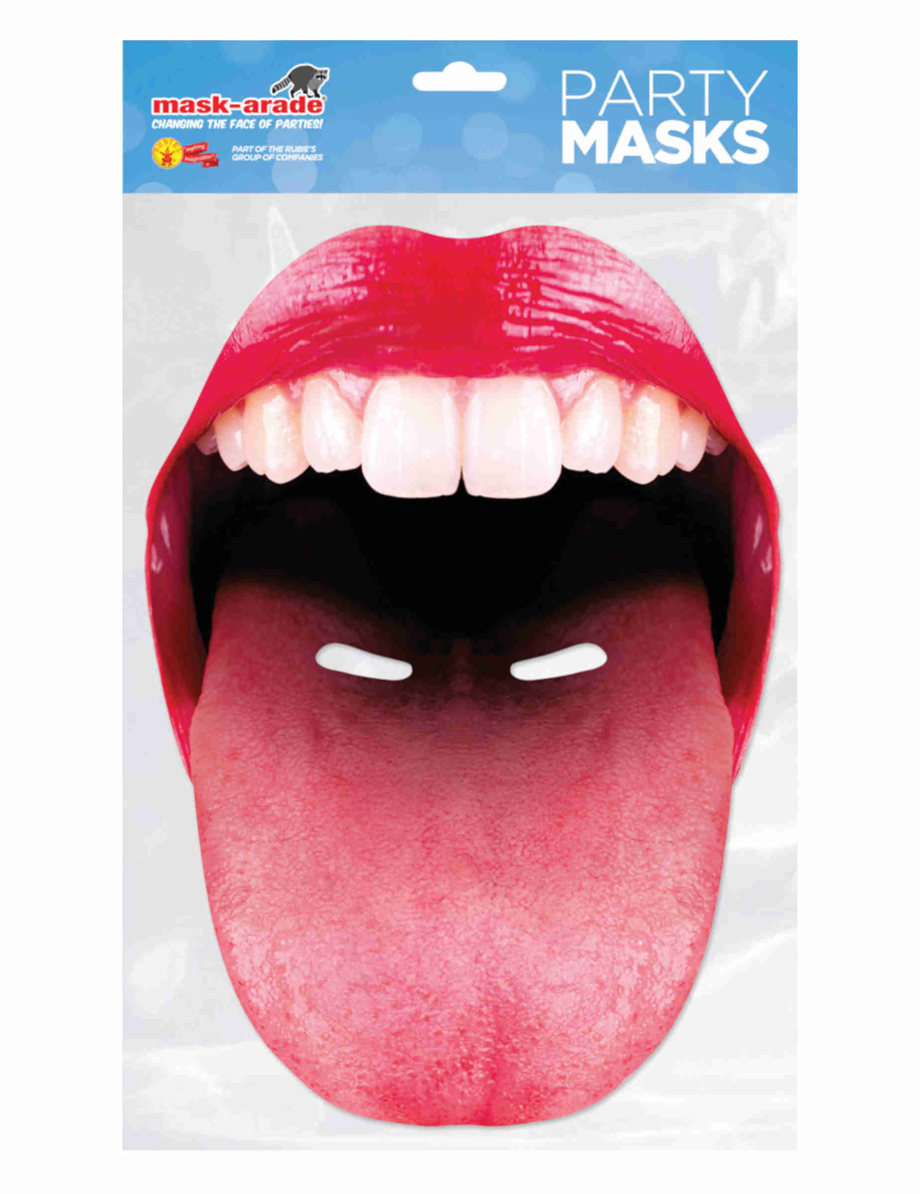 Masque en carton bouche géante tirant la langue adulte