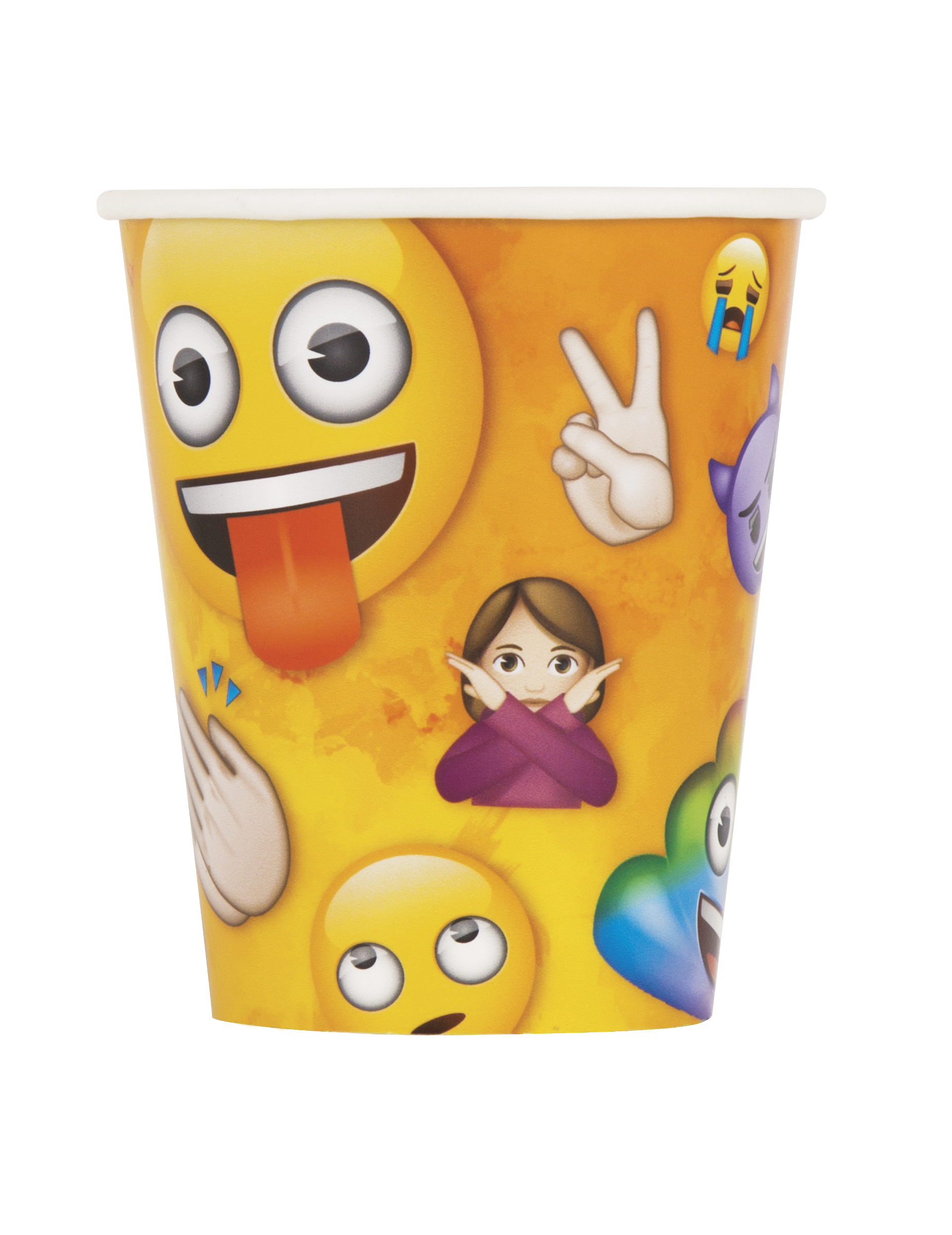 8 Gobelets en carton Emoji Rainbow 266 ml