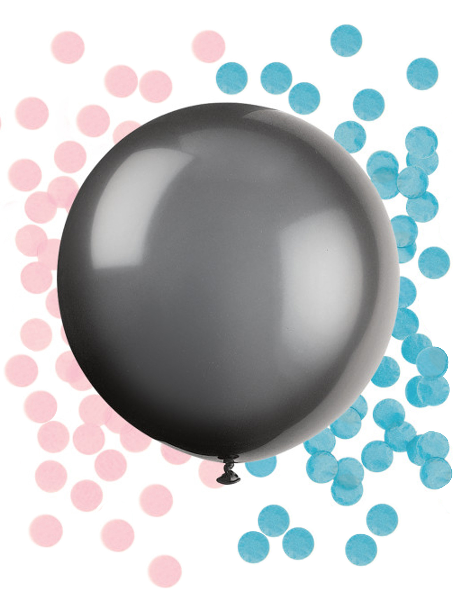 Ballon en latex géant noir baby shower avec confettis 60 cm