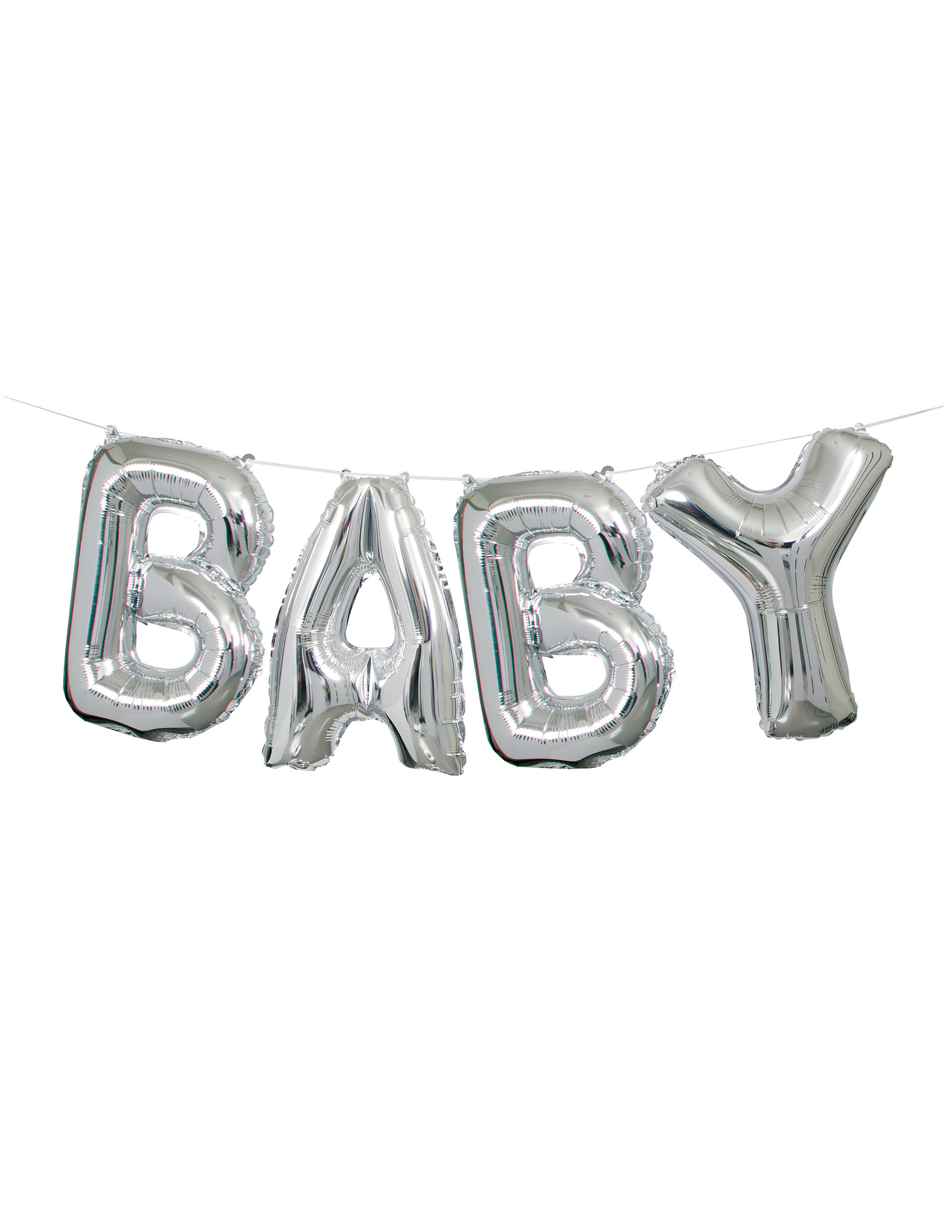 Guirlande ballon aluminium baby argenté 35 cm