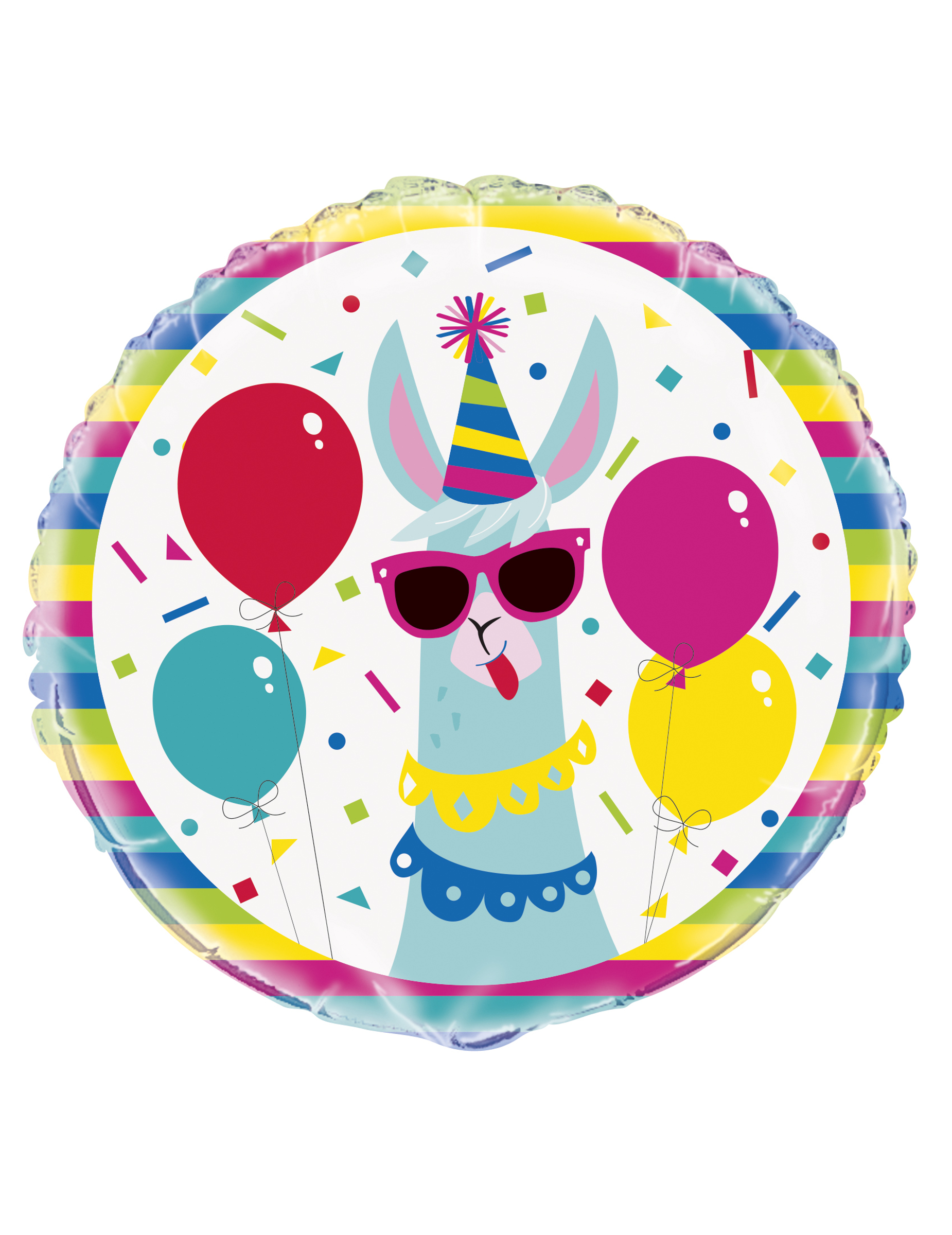 Ballon aluminium anniversaire lama 45 cm