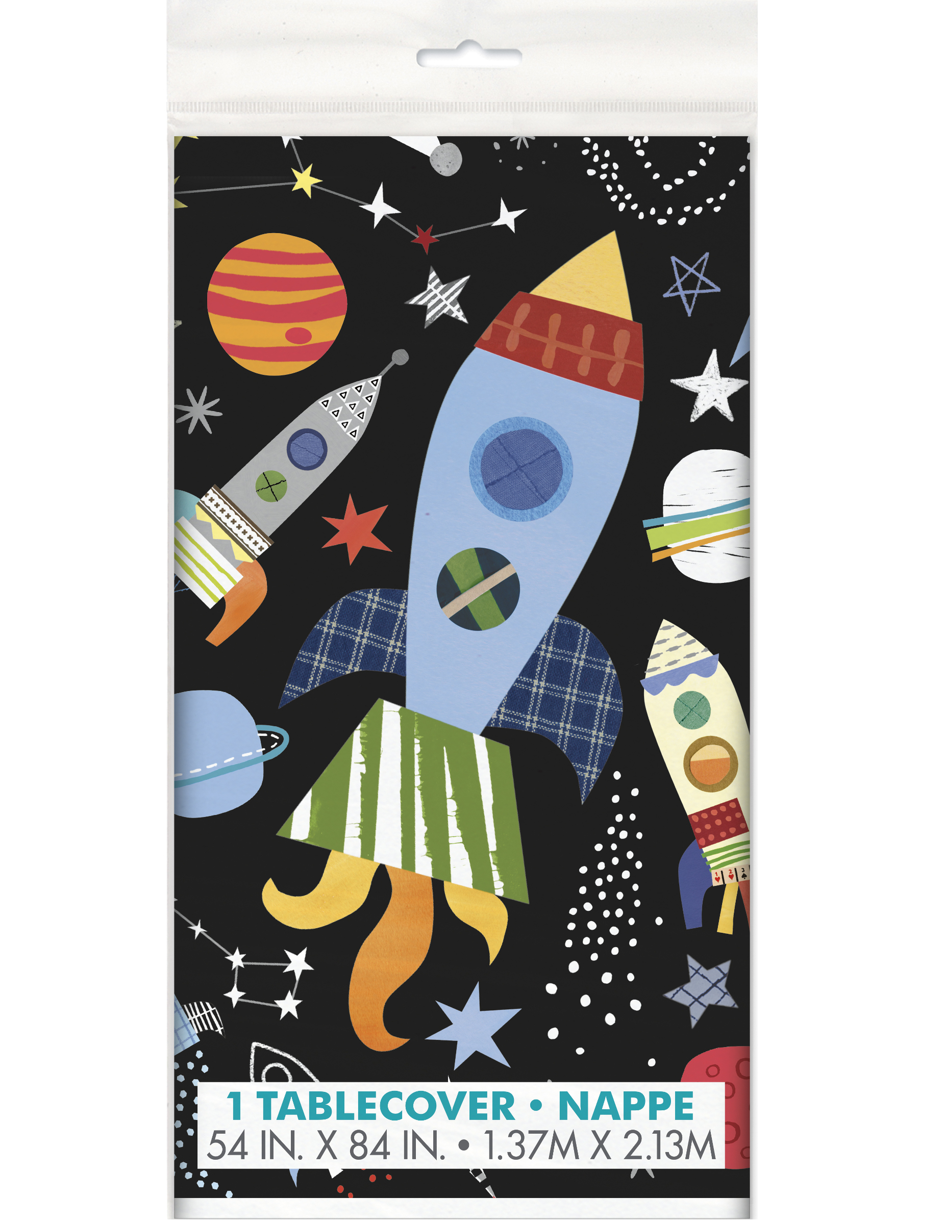 Nappe en plastique univers noire 137 x 213 cm