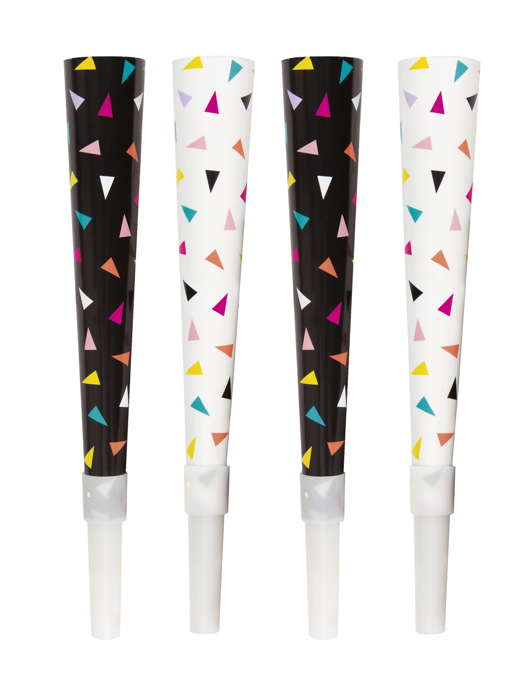 6 Trompettes de fête confettis
