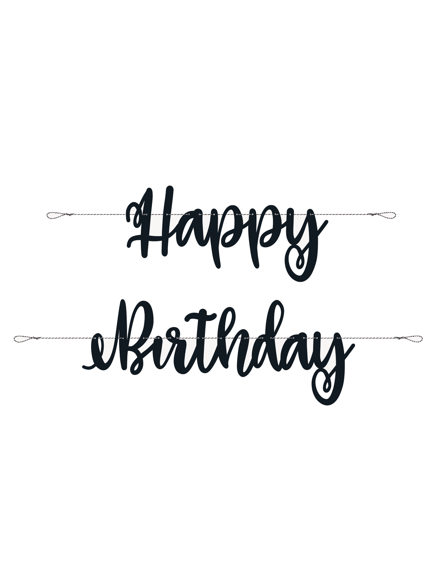 Guirlande en carton happy birthday noire 2,13 m