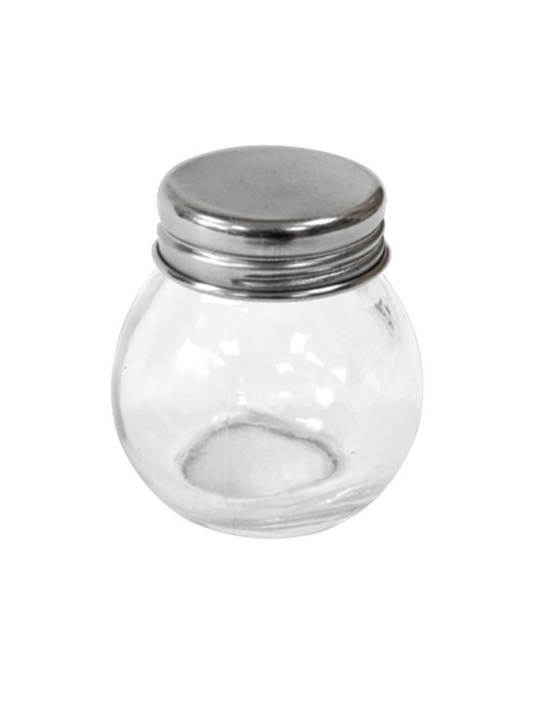 Petit pot en verre rond avec couvercle en acier 5 cm