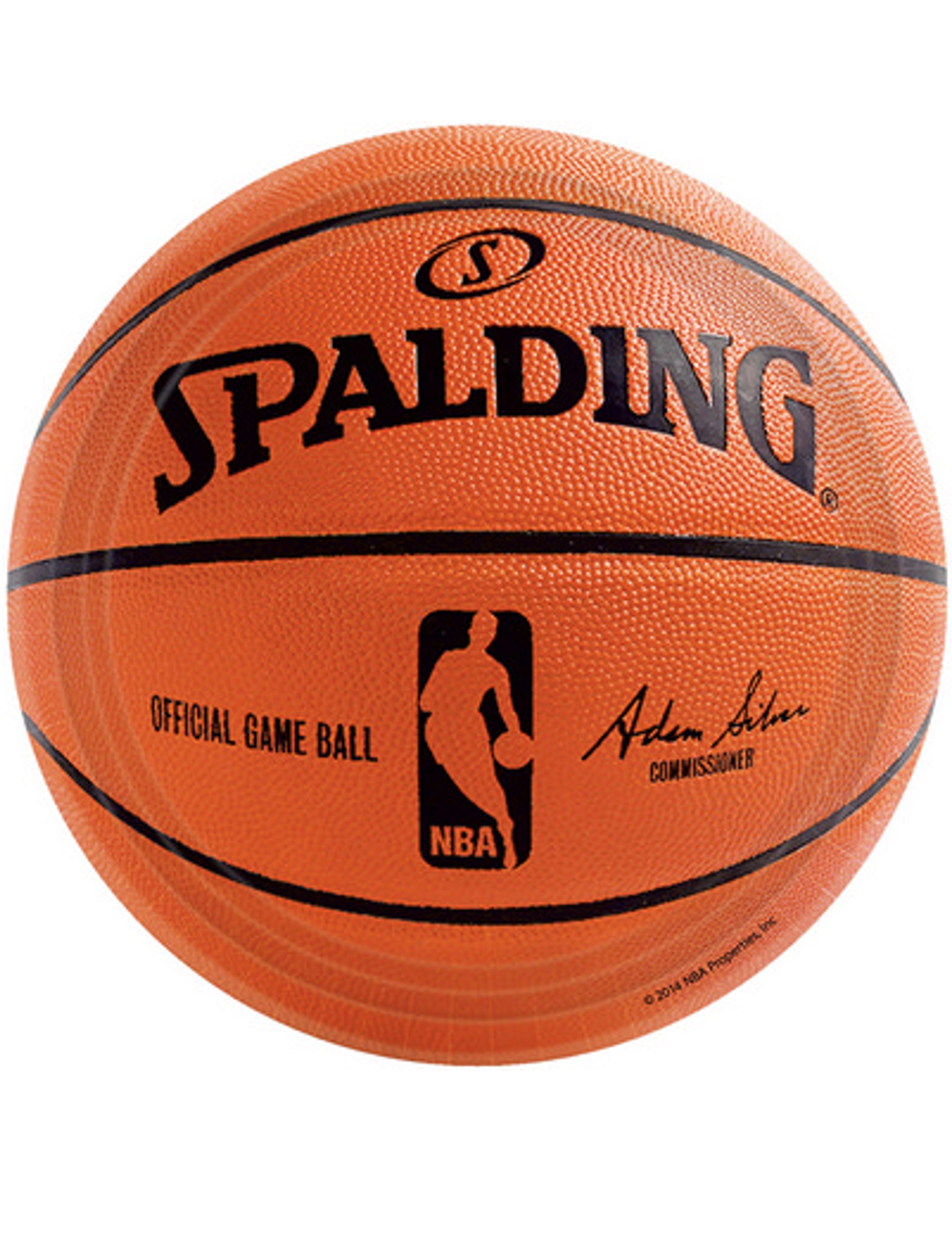 18 Petites assiettes en carton NBA Spalding 18 cm