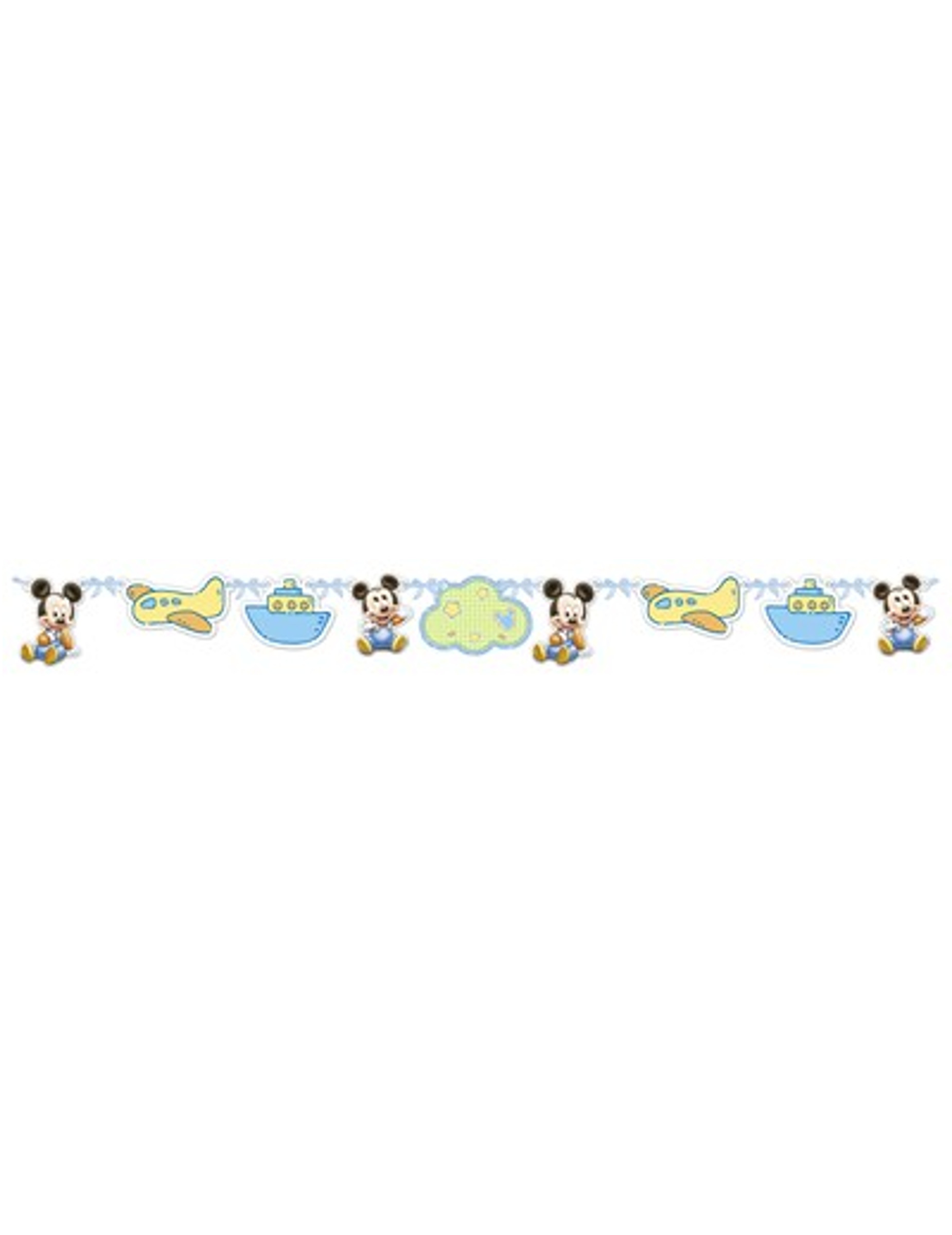 Guirlande en carton bébé Mickey bleue 150 x 13 cm