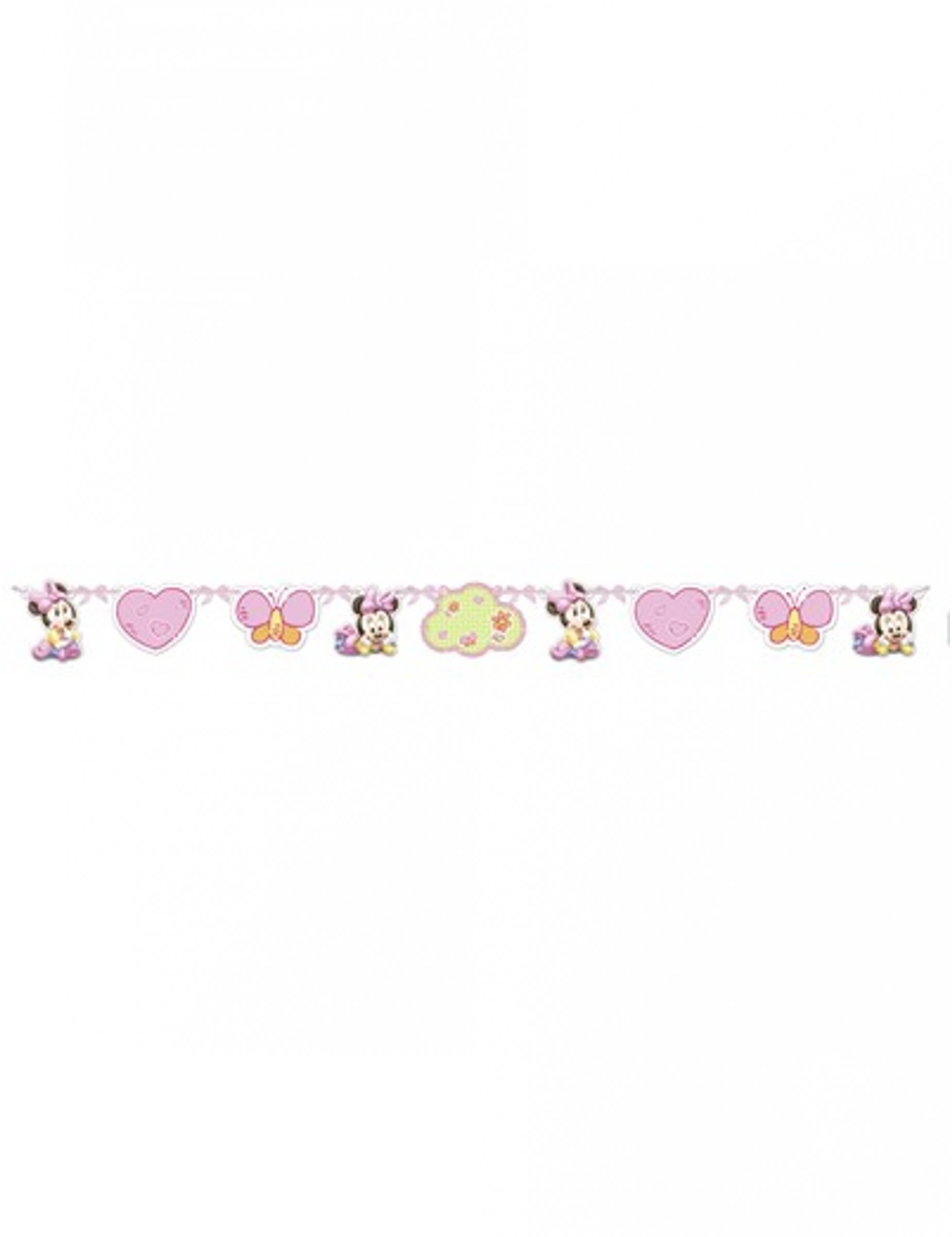 Guirlande en carton bébé Minnie rose 150 x 13 cm