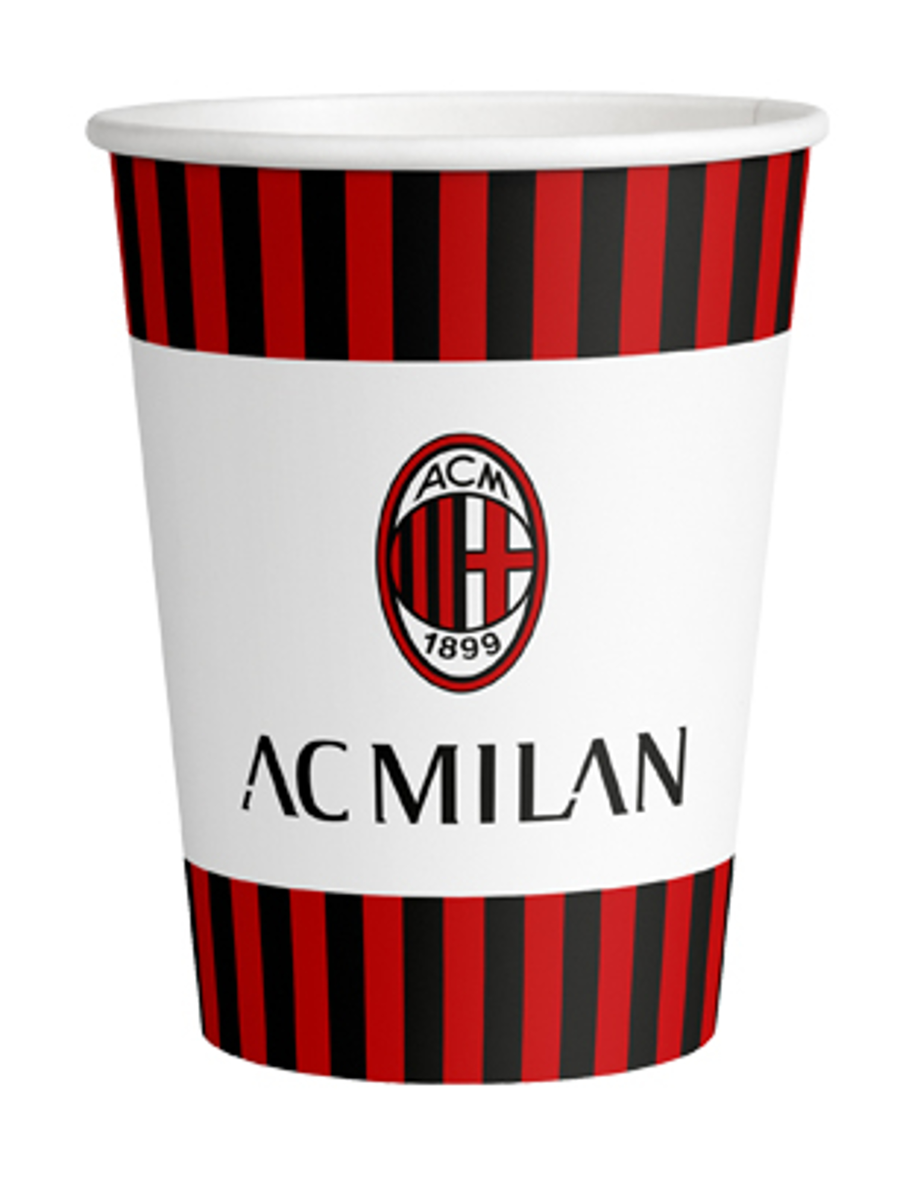 8 Gobelets en carton AC Milan 266 ml
