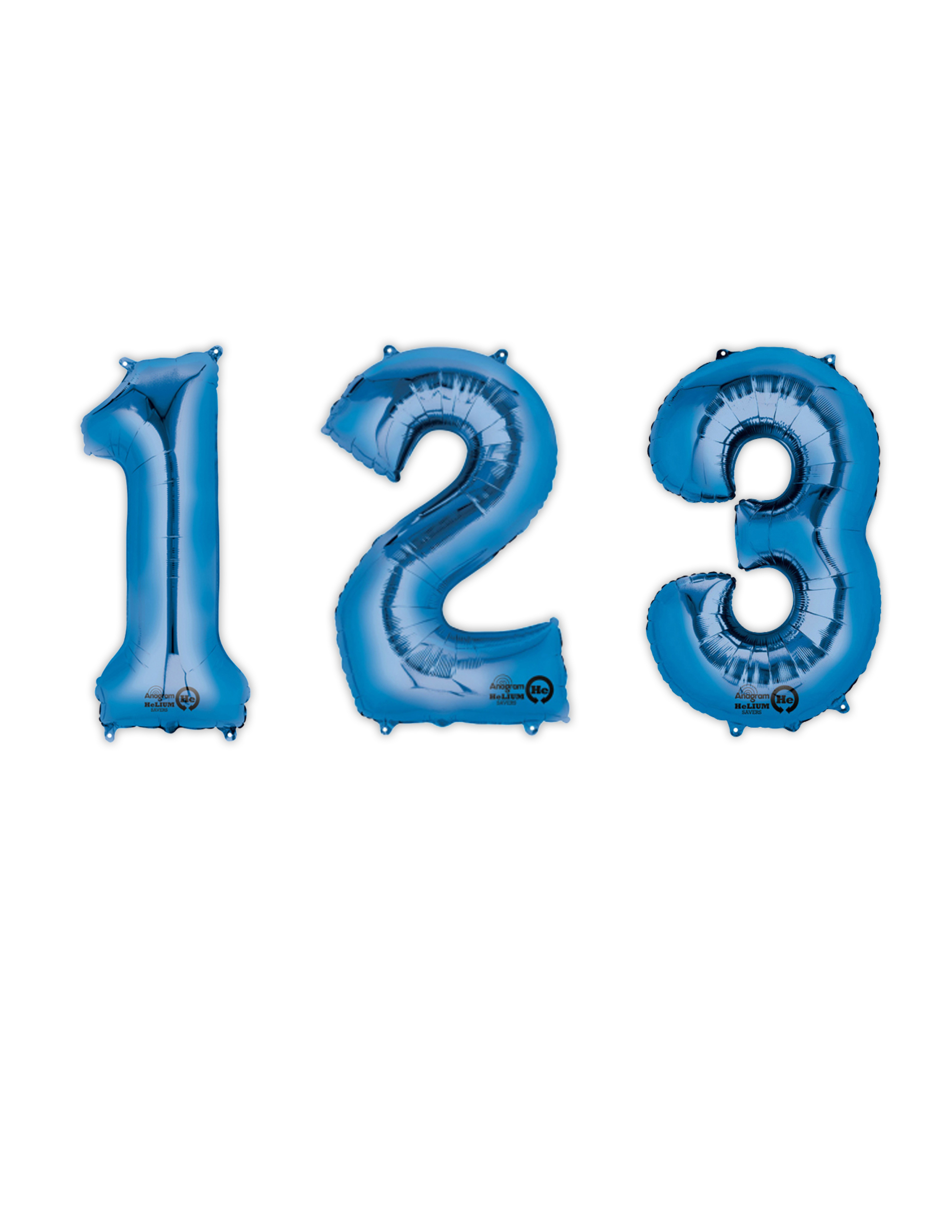 Ballon aluminium chiffre bleu 85 cm