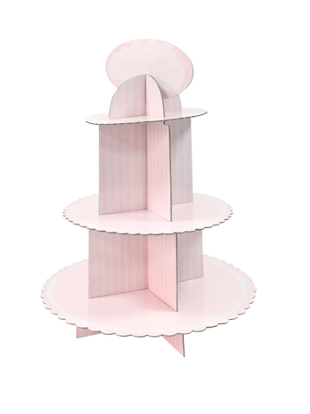 Présentoir à cupcake en carton blanc et rose 30 x 42 cm