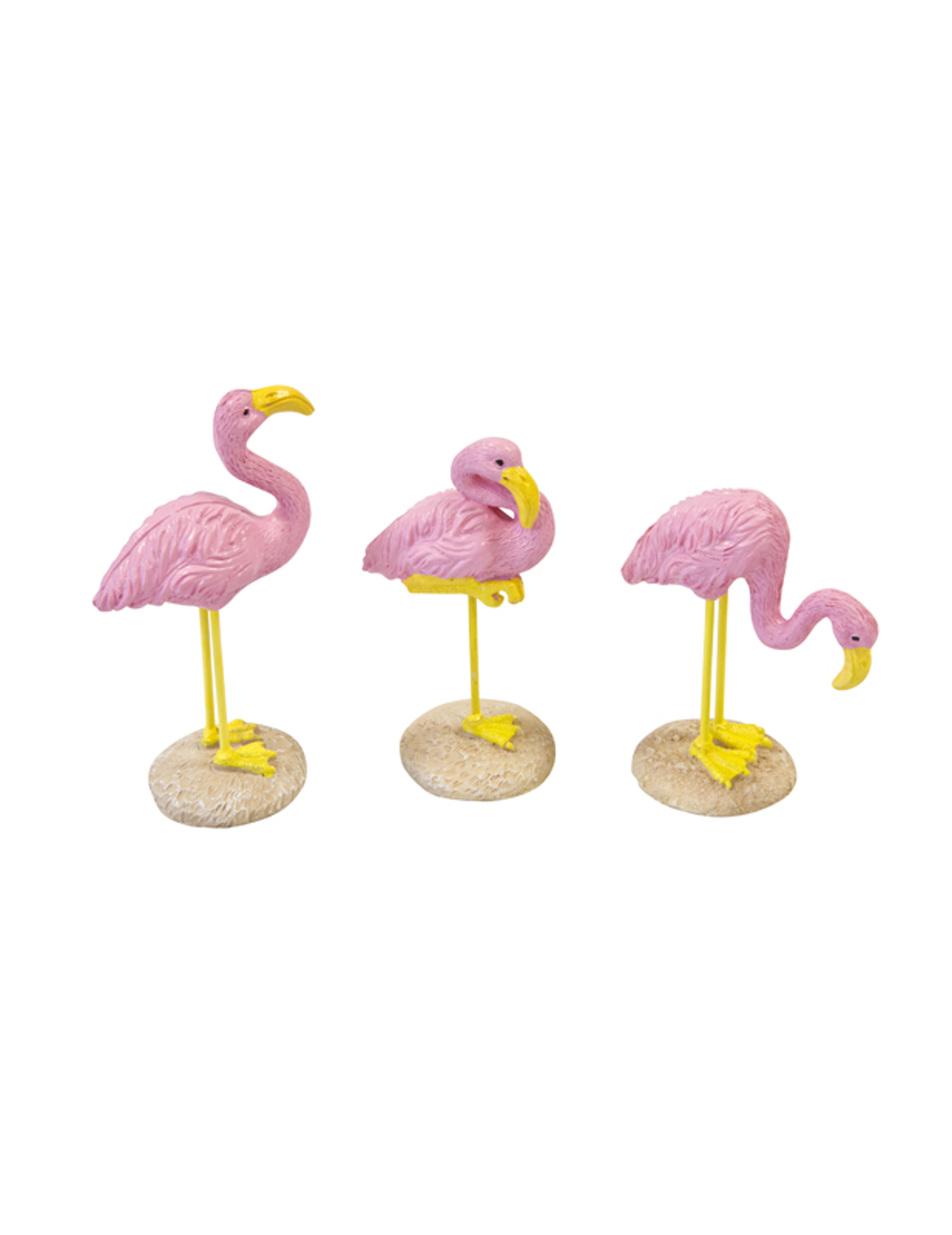 1 Flamant rose en résine 3,5 x 10 cm