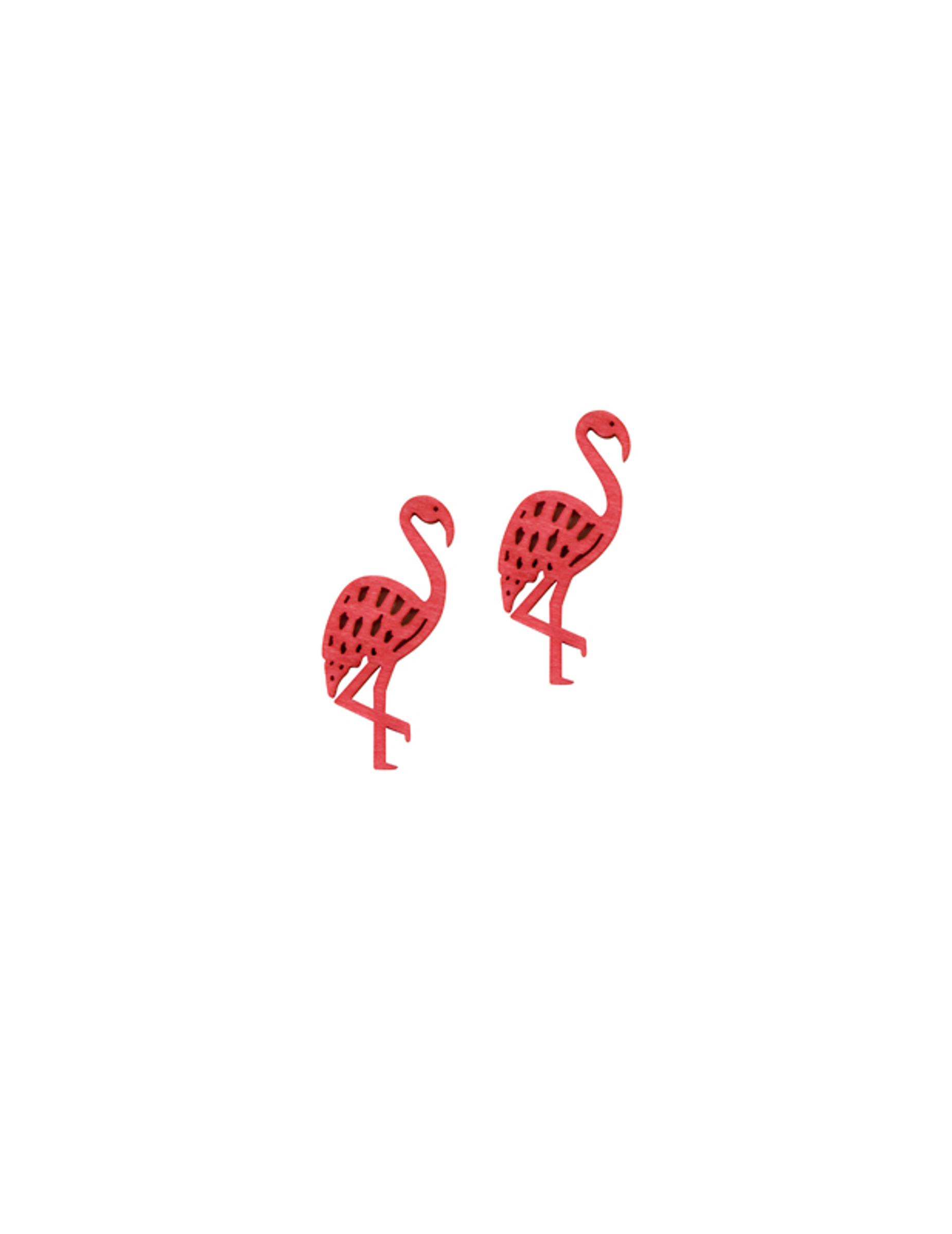 10 Confettis en bois flamant rose 4 cm