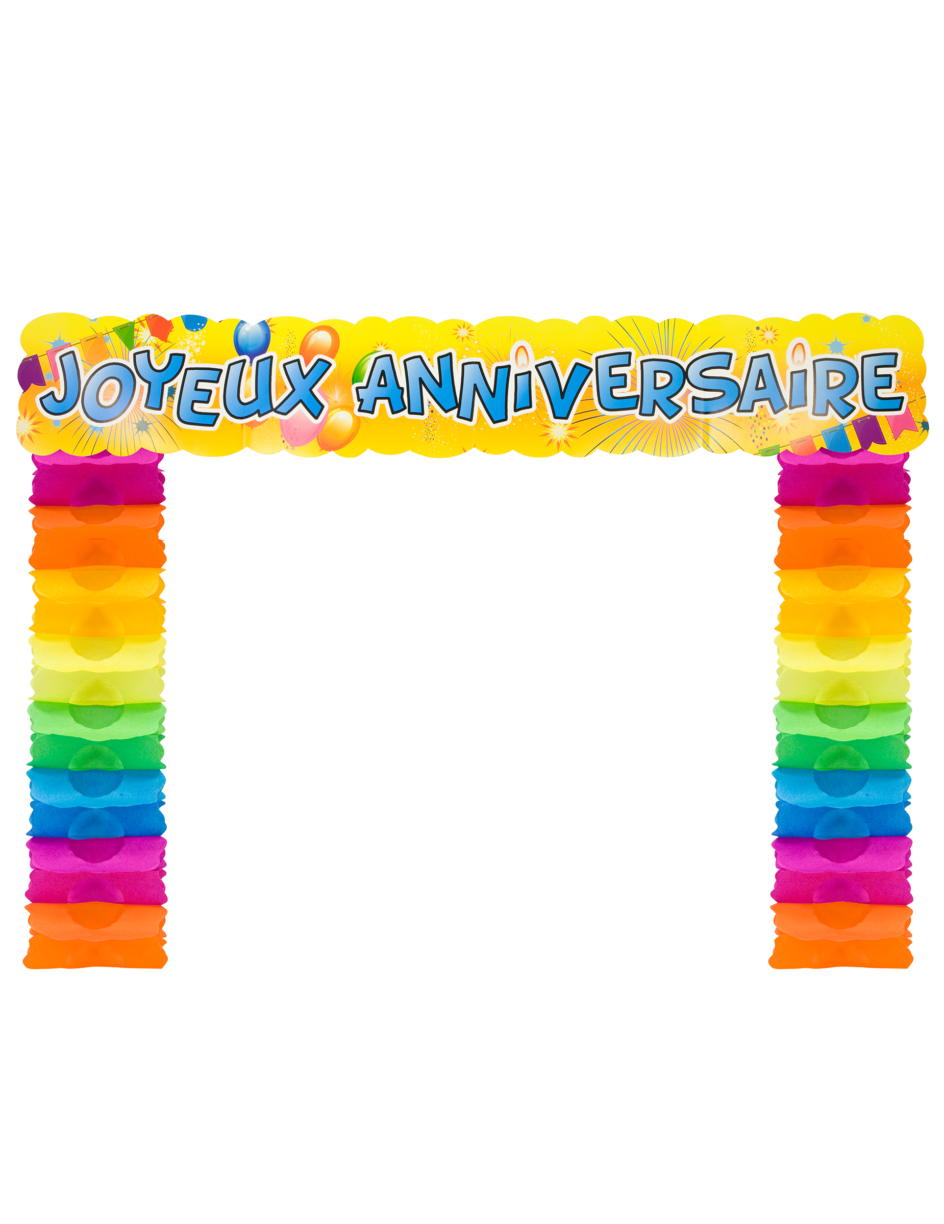 Décoration de porte Joyeux anniversaire pop 114 x 18,7 x 250 cm
