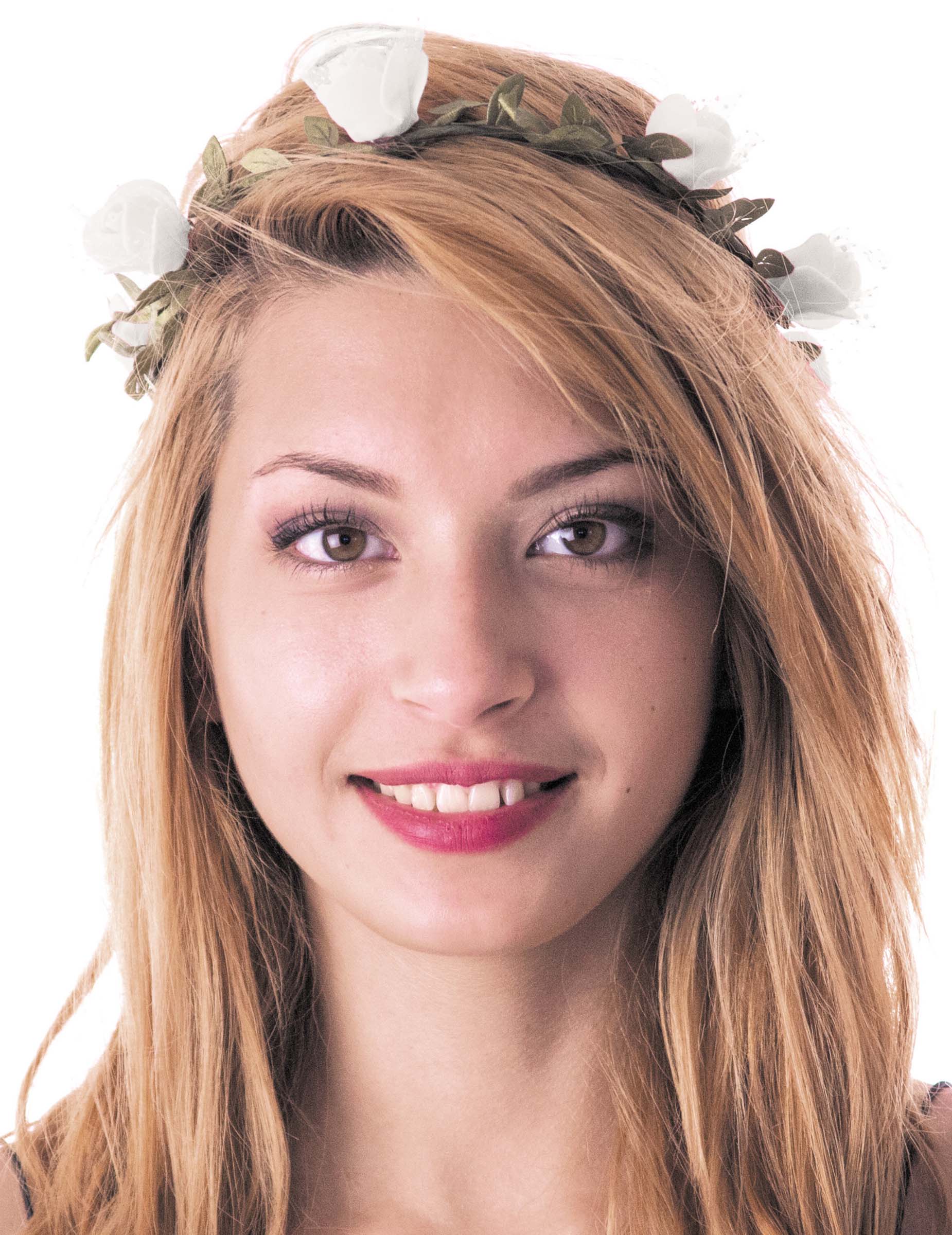 Couronne de fleurs blanches adulte