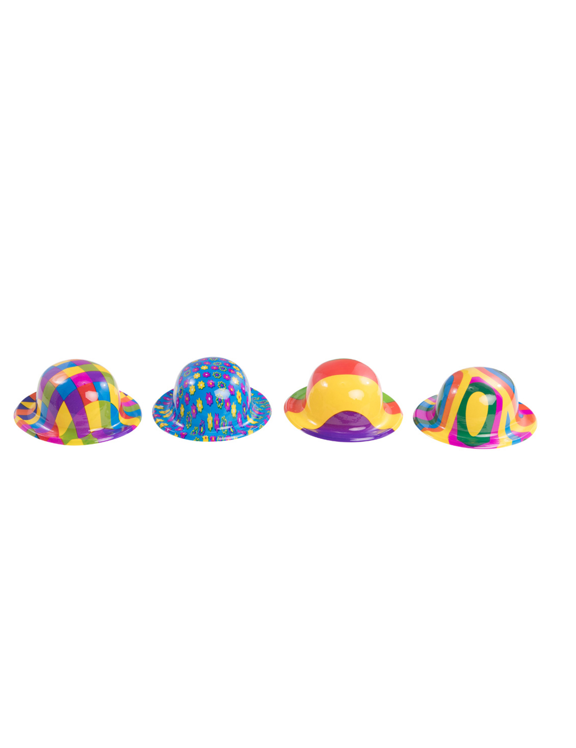Mini chapeau melon en plastique clown adulte