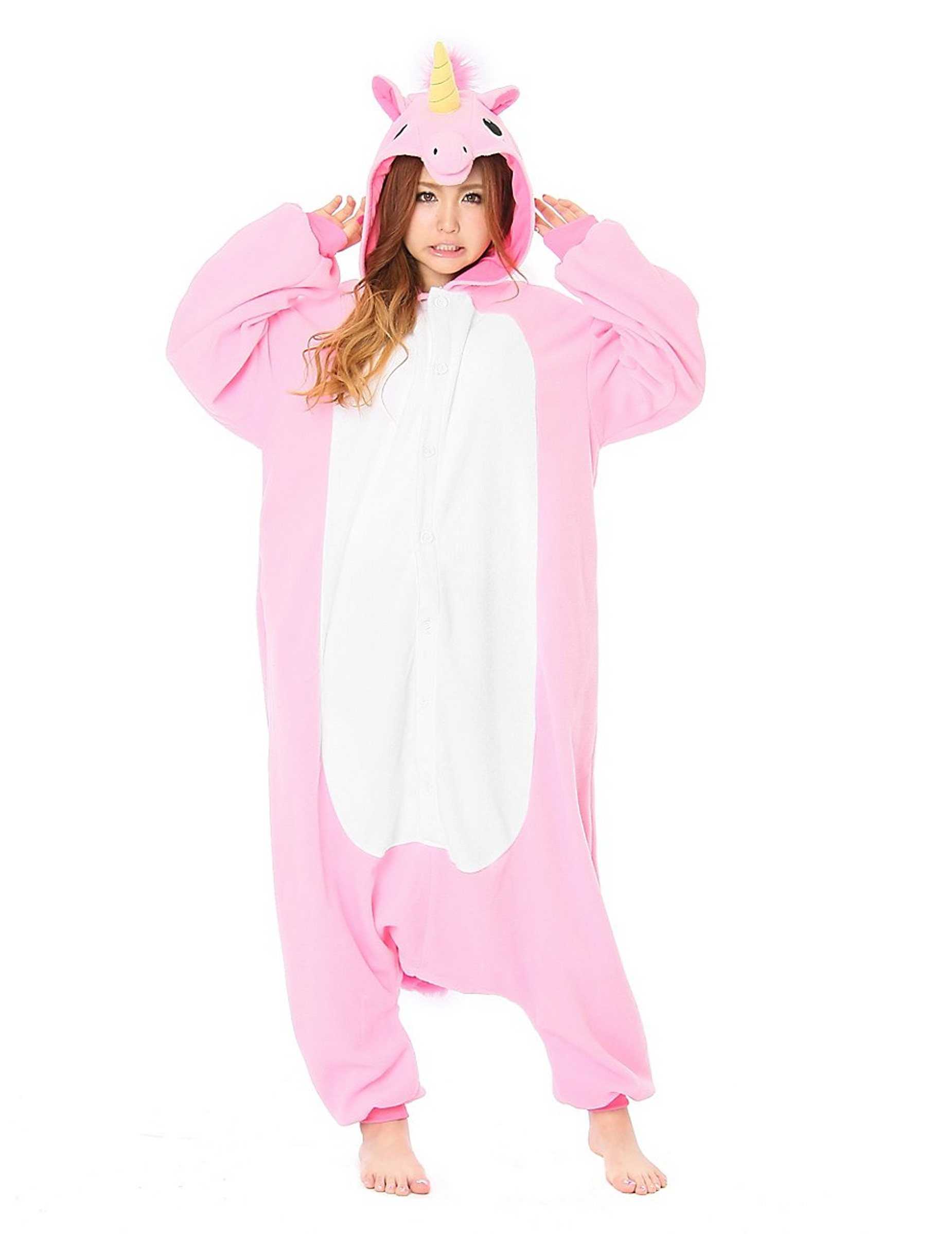 Combinaison Kigurumi licorne rose adulte