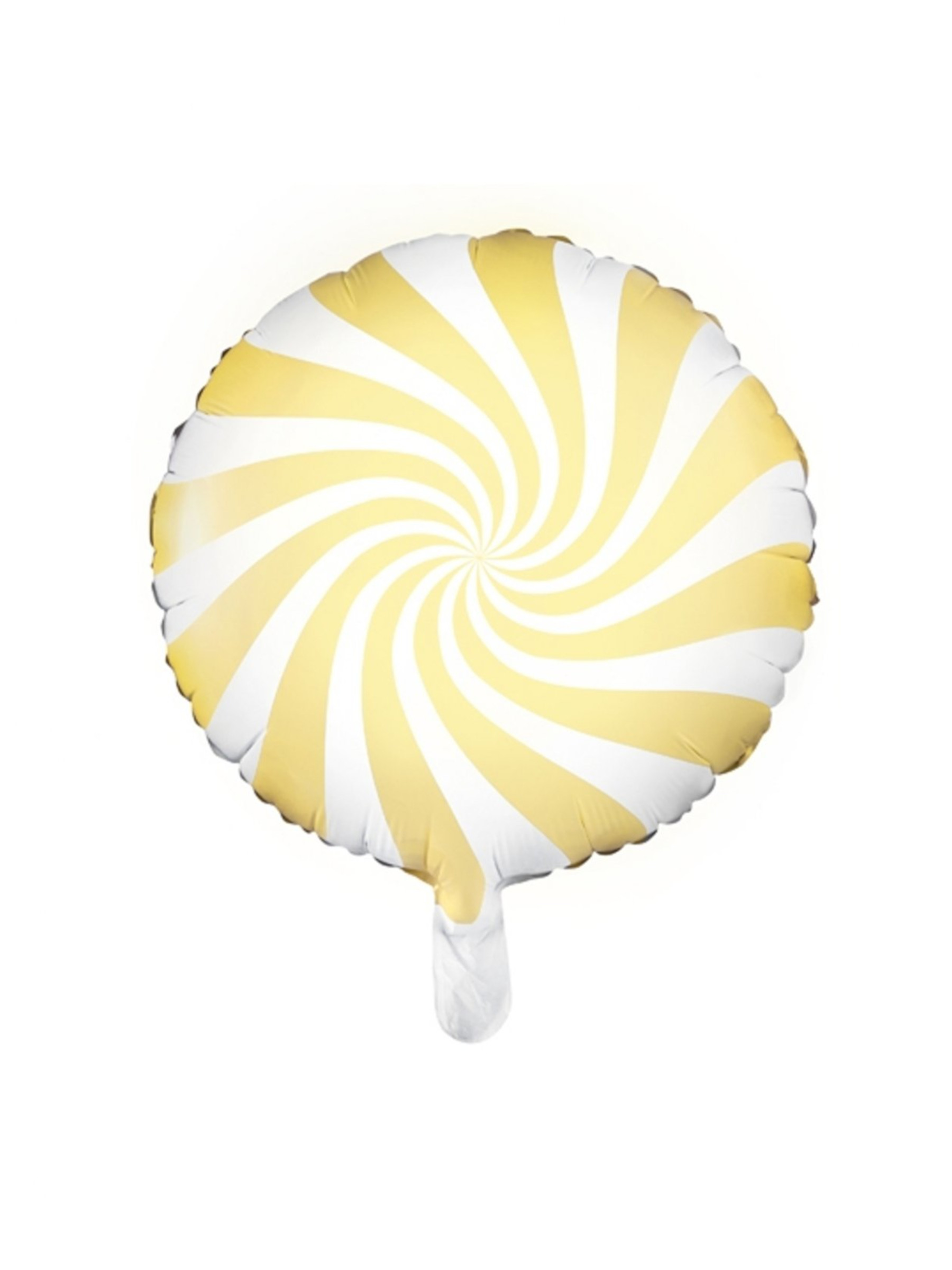 Ballon aluminium sucette jaune et blanc 45 cm