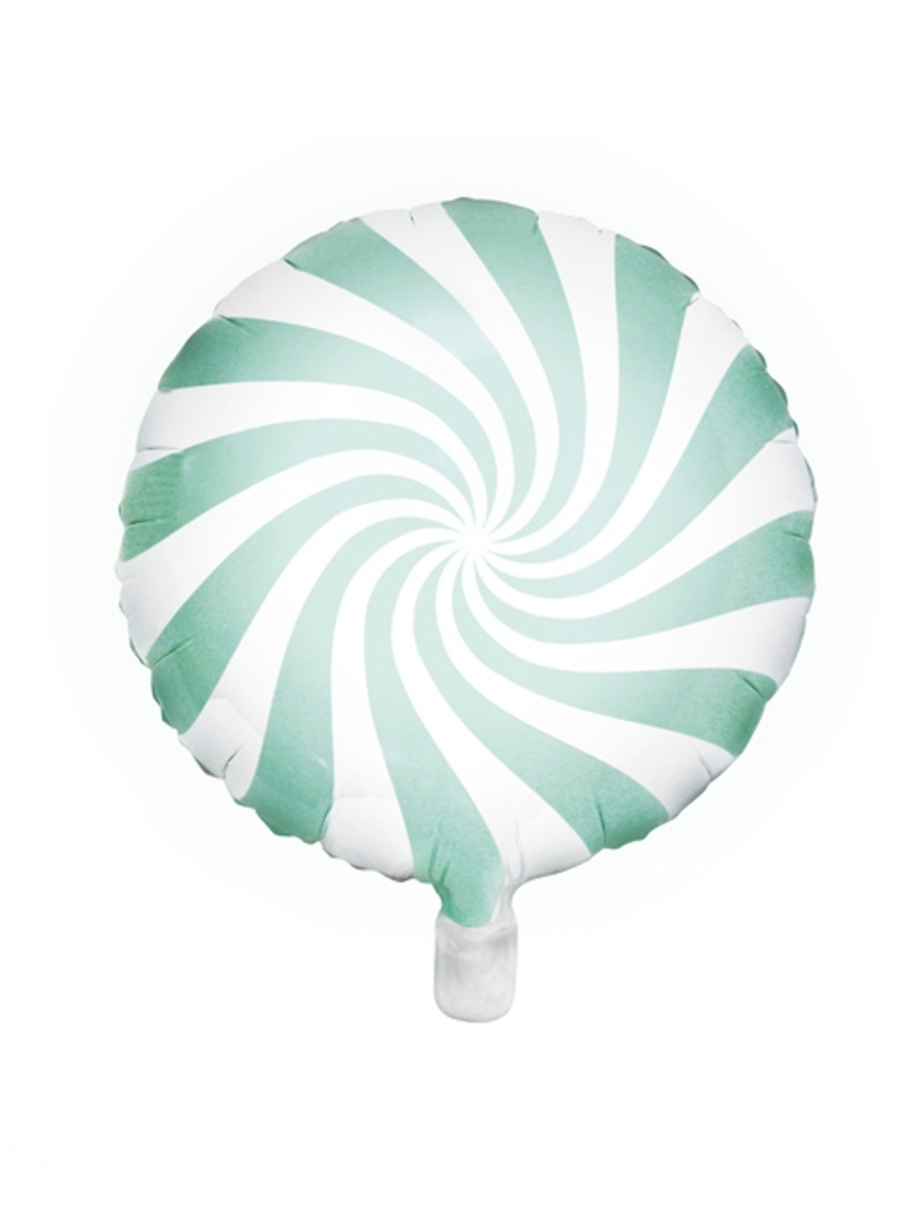 Ballon aluminium sucette menthe et blanc 45 cm