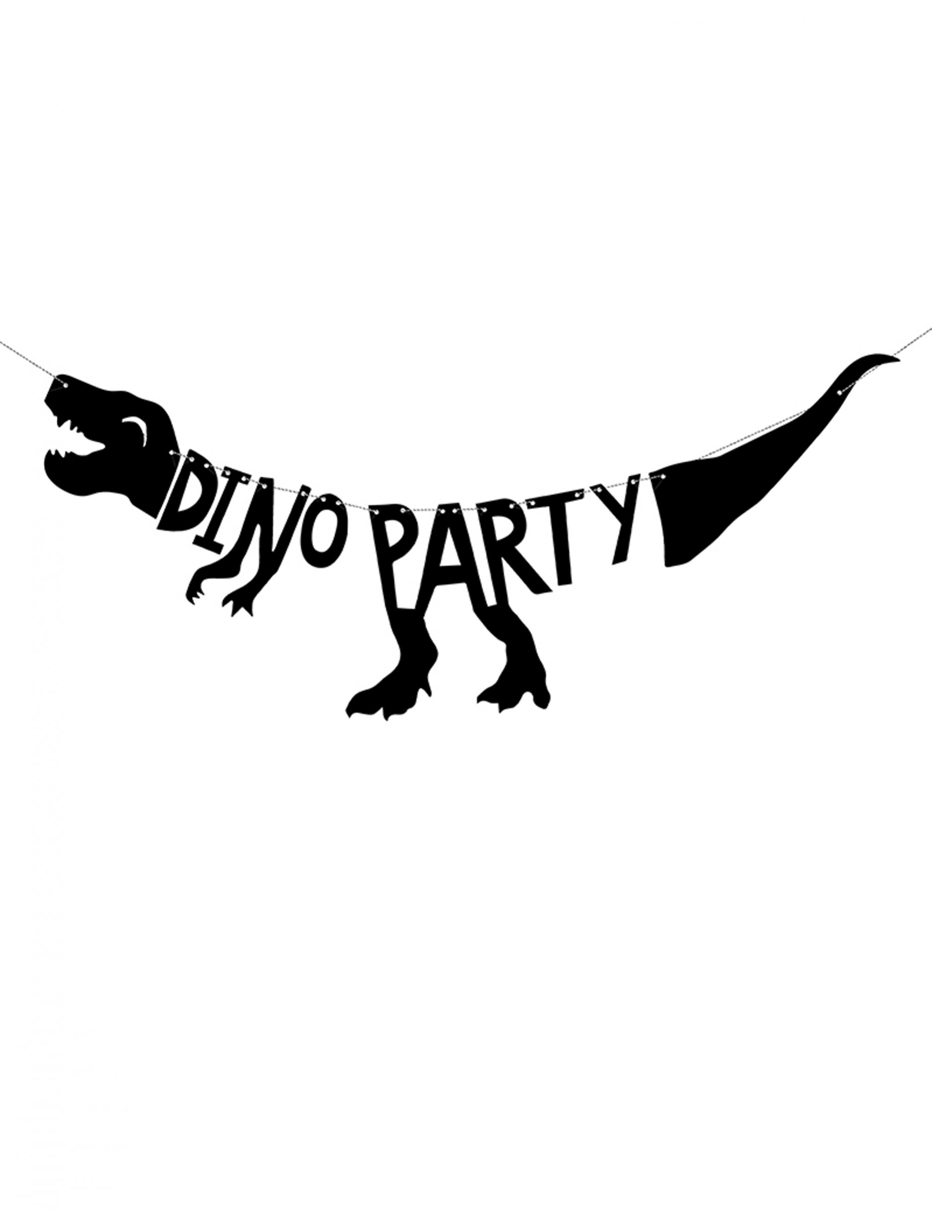 Guirlande en carton squelette dino party noire 90 x 20 cm