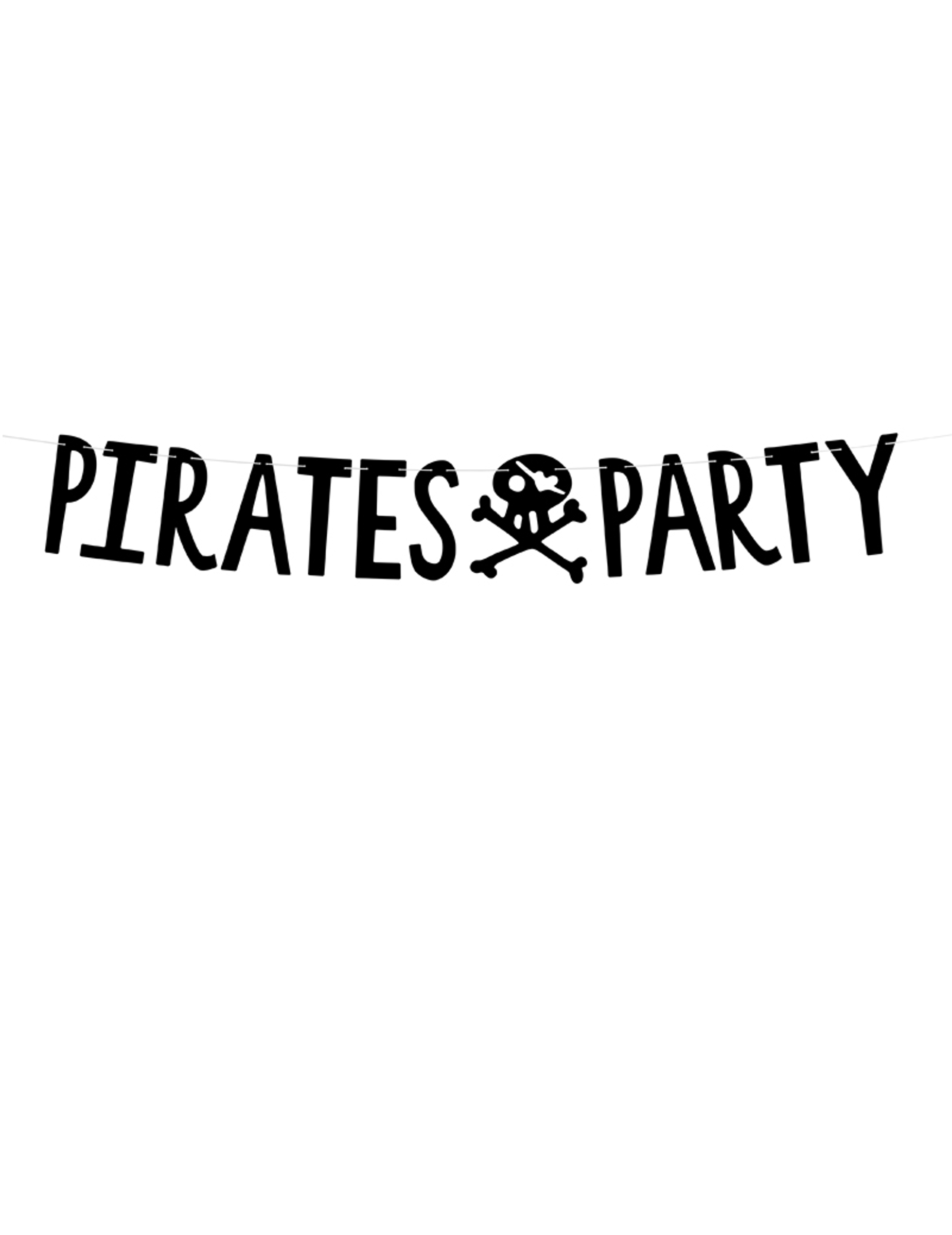 Guirlande en carton pirates party noire 14 cm x 1 m