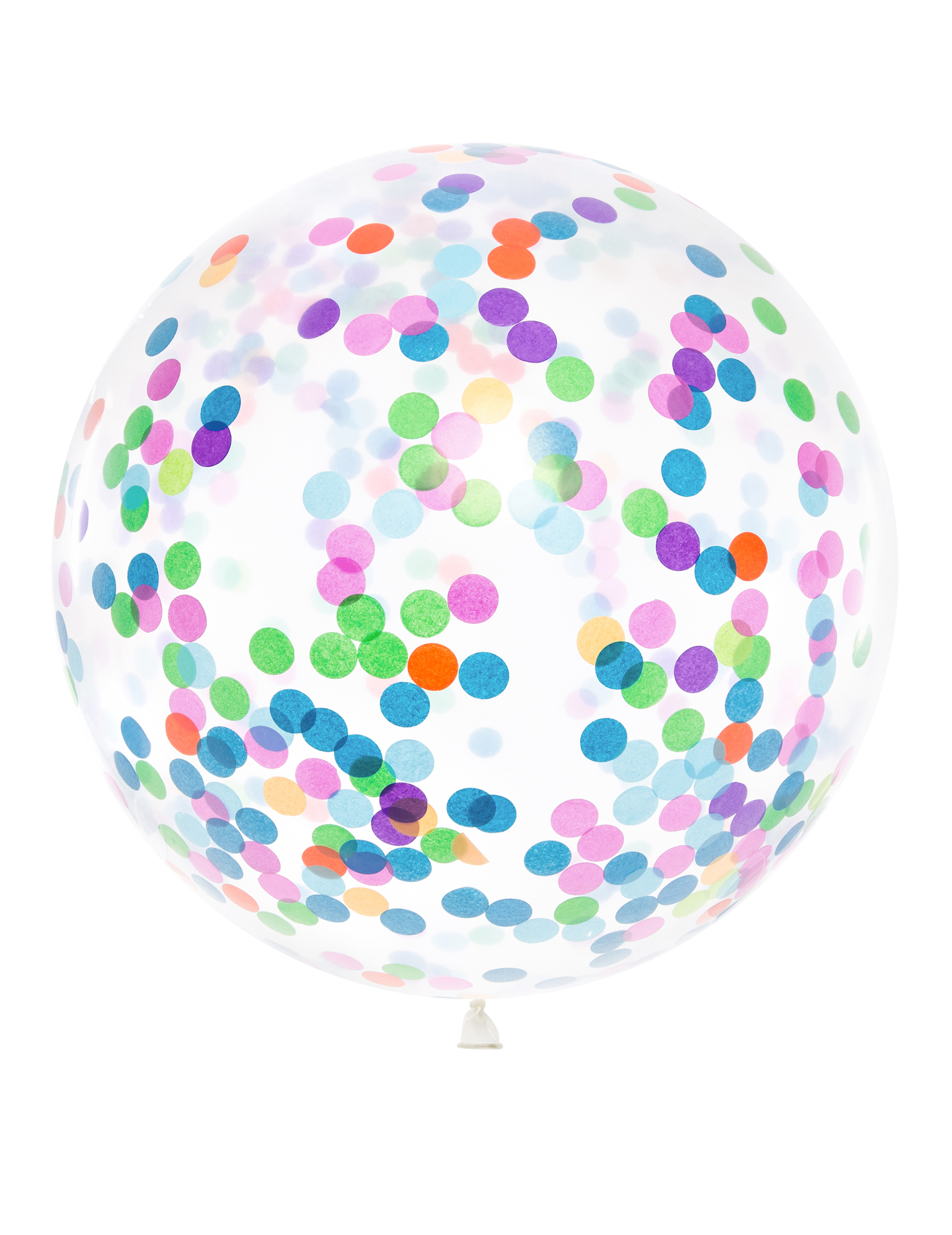 Ballon géant transparent confettis multicolores 1m