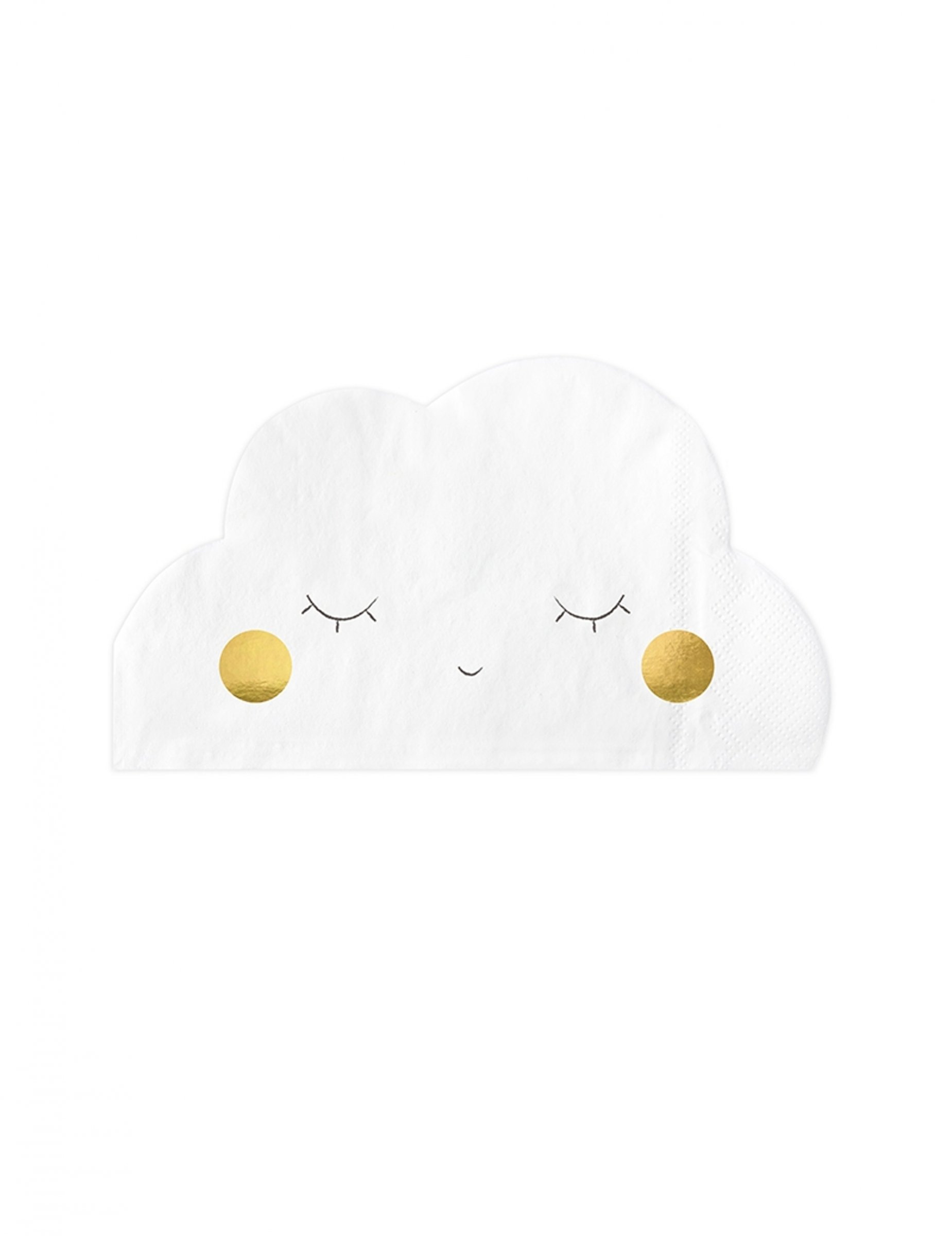 20 serviettes en papier en forme de nuage blanc 32 x 19 cm yeux fermés