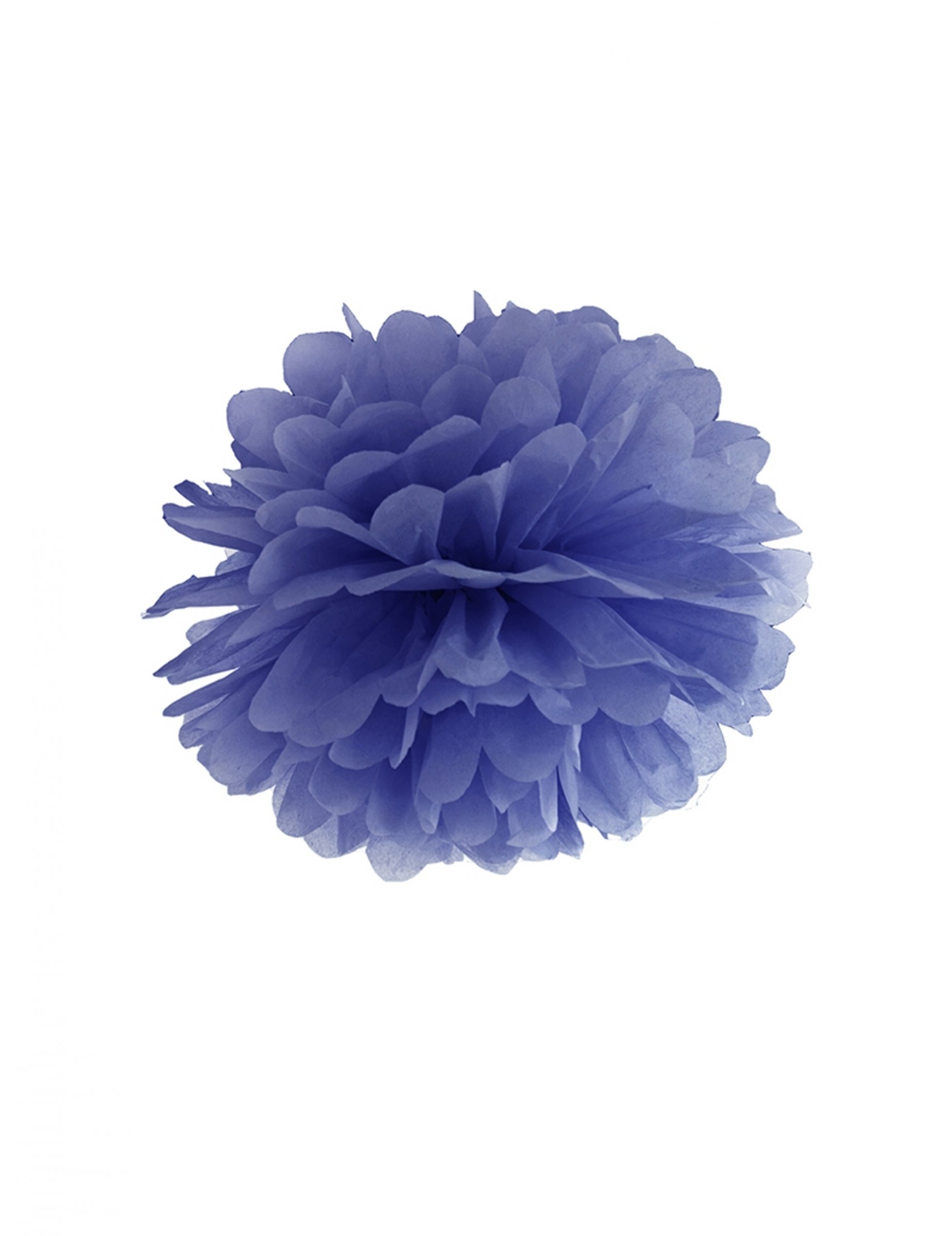 Pompon à suspendre en papier bleu marine 35 cm