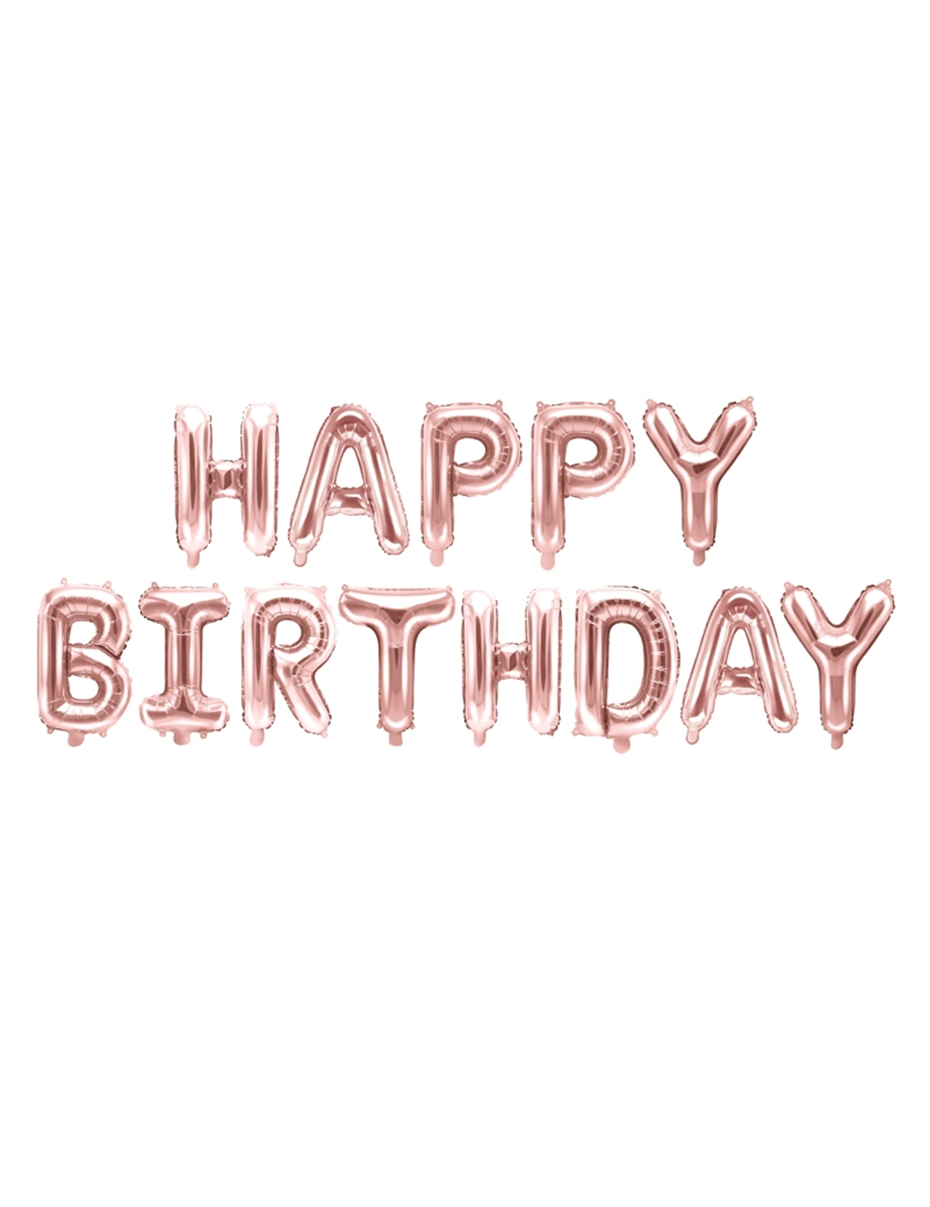 Ballons aluminium lettres Happy Birthday rose gold 340 x 35 cm