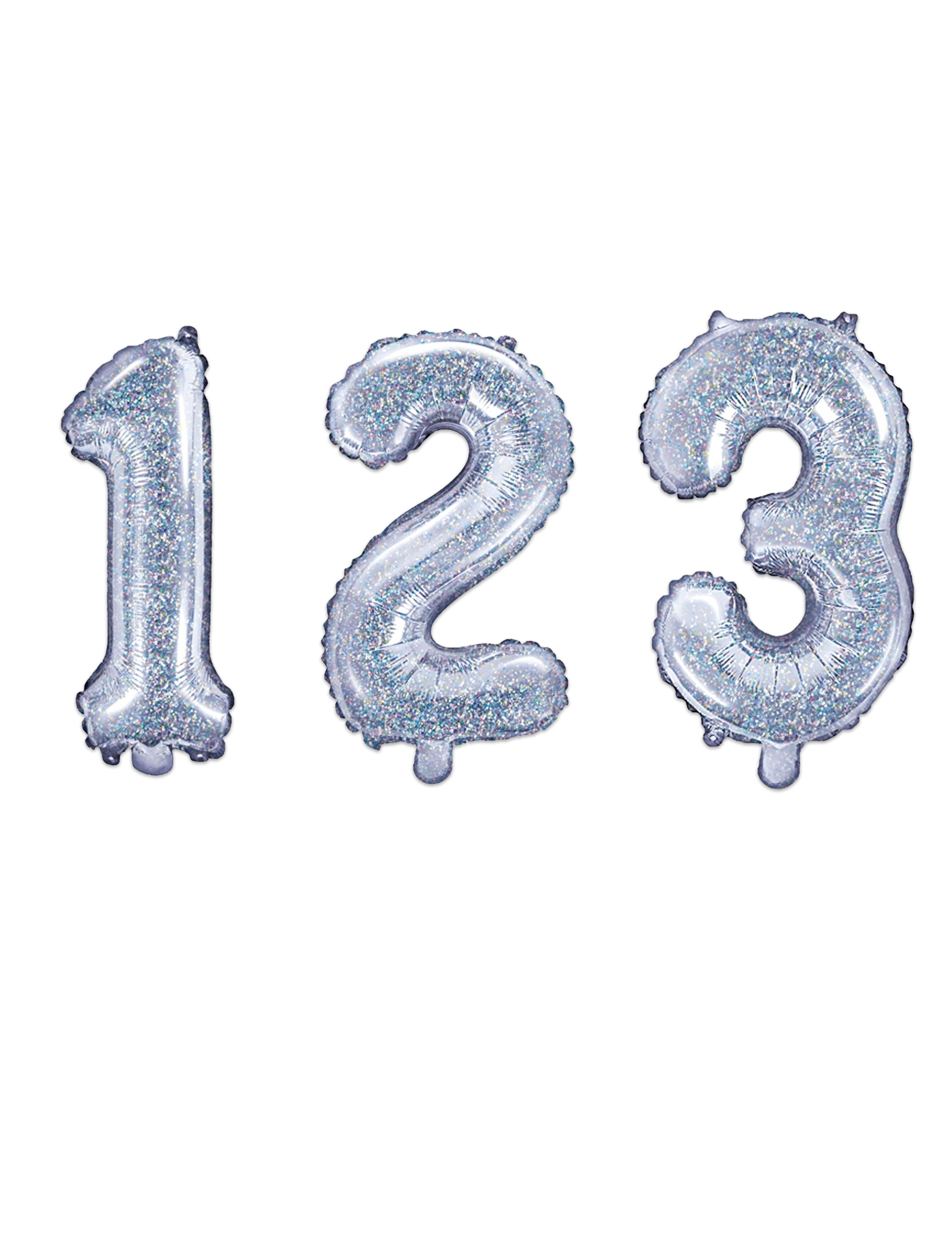 Ballon en aluminium chiffre iridescent 35 cm